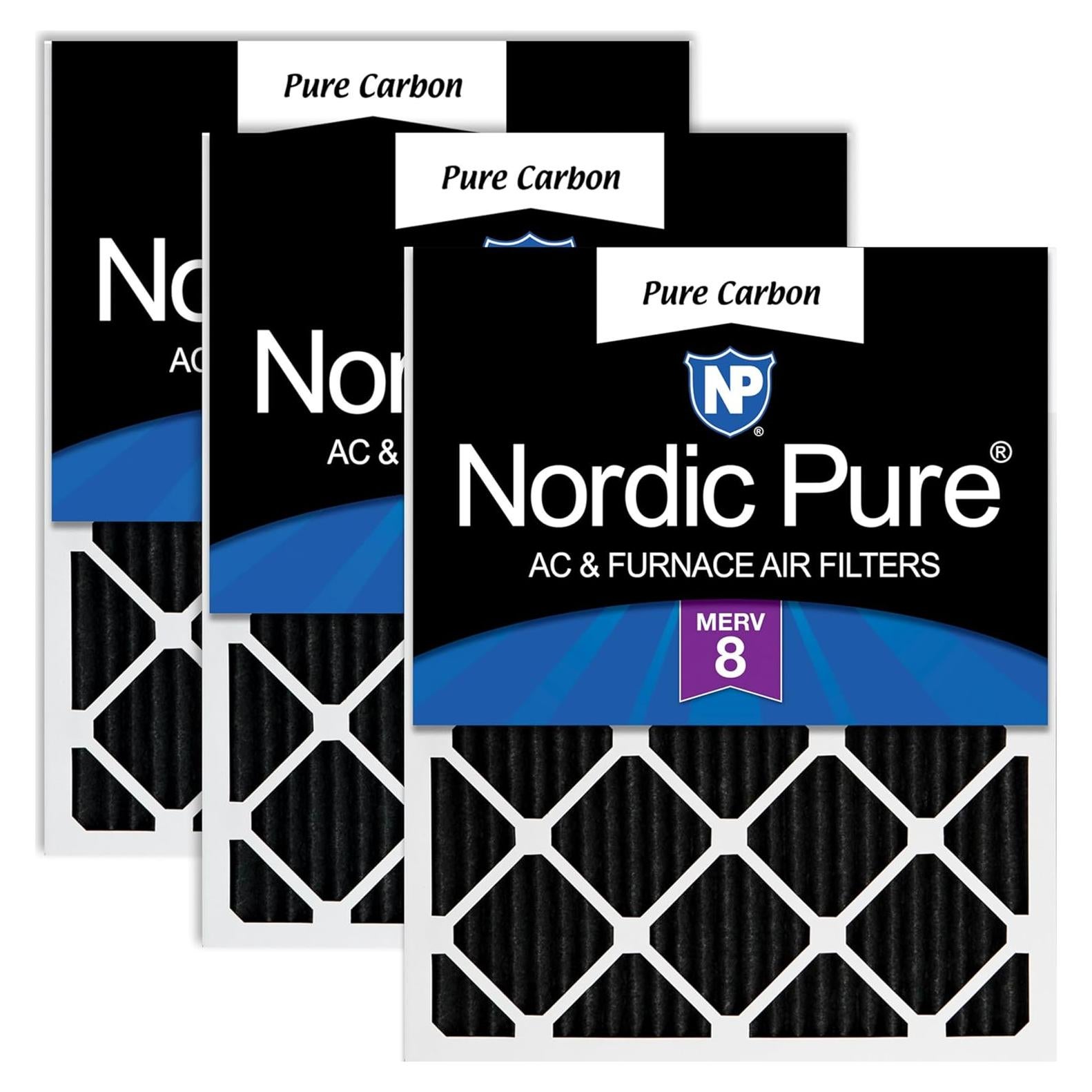 Filtros de Aire Nordic Pure 3 Paquete 40.64x60.96x2.54 cm Carbono