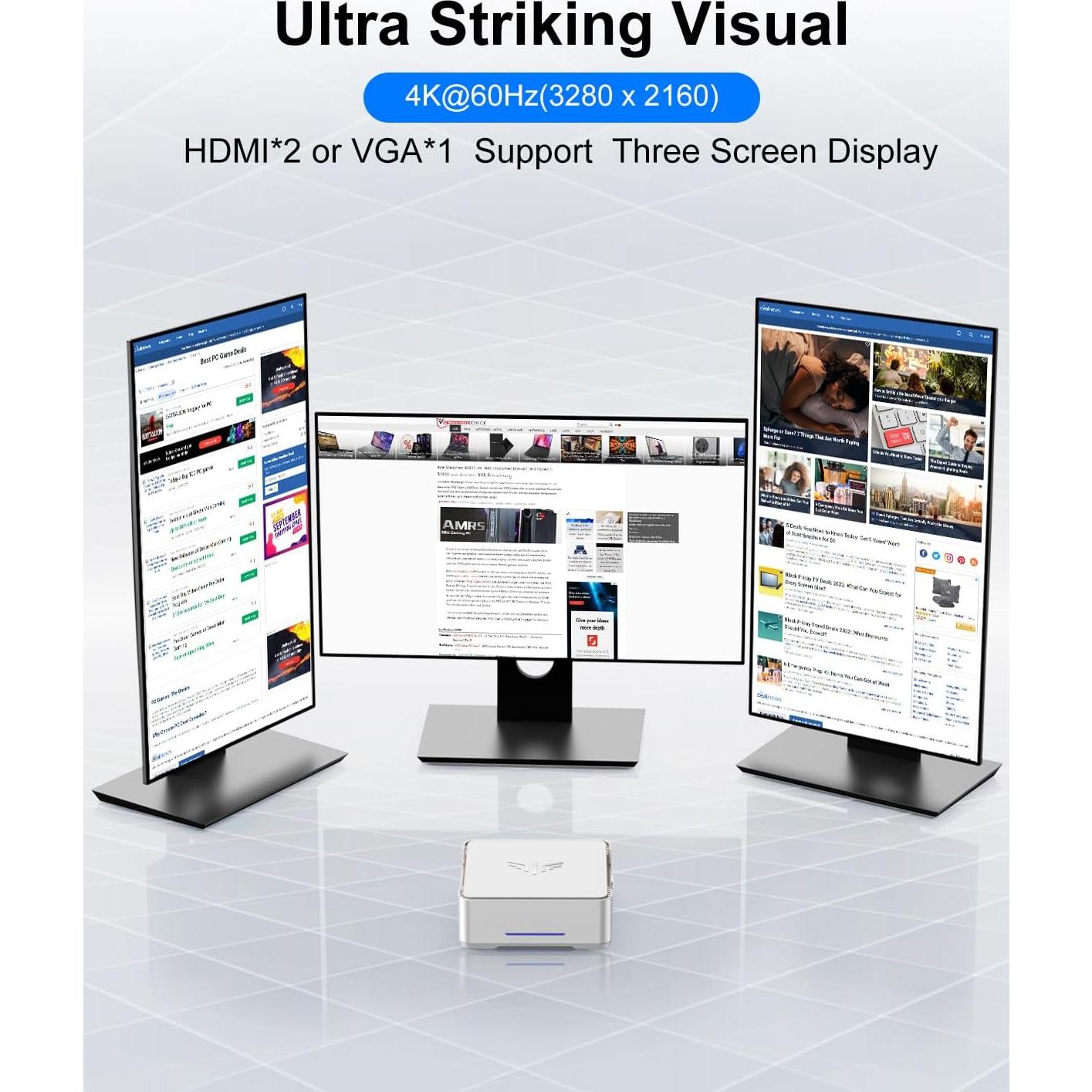 Mini PC KAMRUI GK3Plus, 16GB RAM, 512GB SSD, 4K UHD