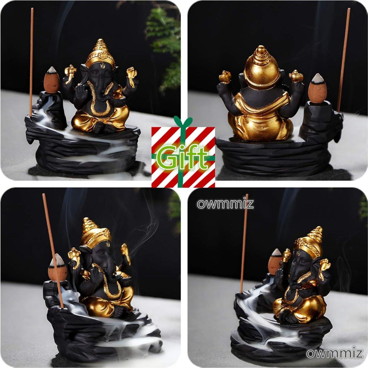 Quemador de Incienso de Retroceso Ganesha Cerámica 10.4cm