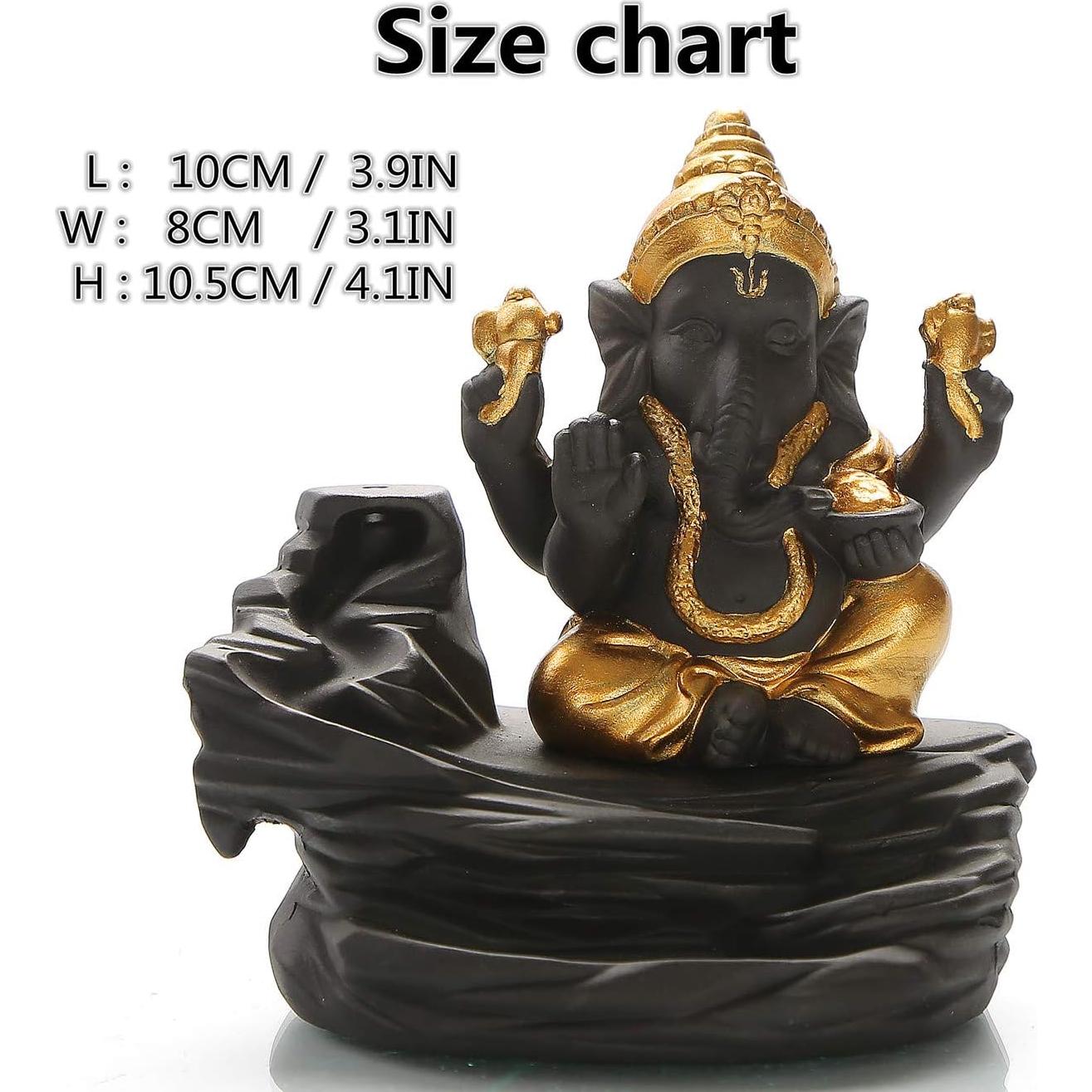 Quemador de Incienso de Retroceso Ganesha Cerámica 10.4cm