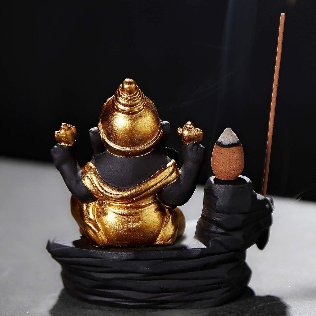 Quemador de Incienso de Retroceso Ganesha Cerámica 10.4cm