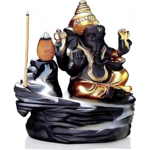 Quemador de Incienso de Retroceso Ganesha Cerámica 10.4cm