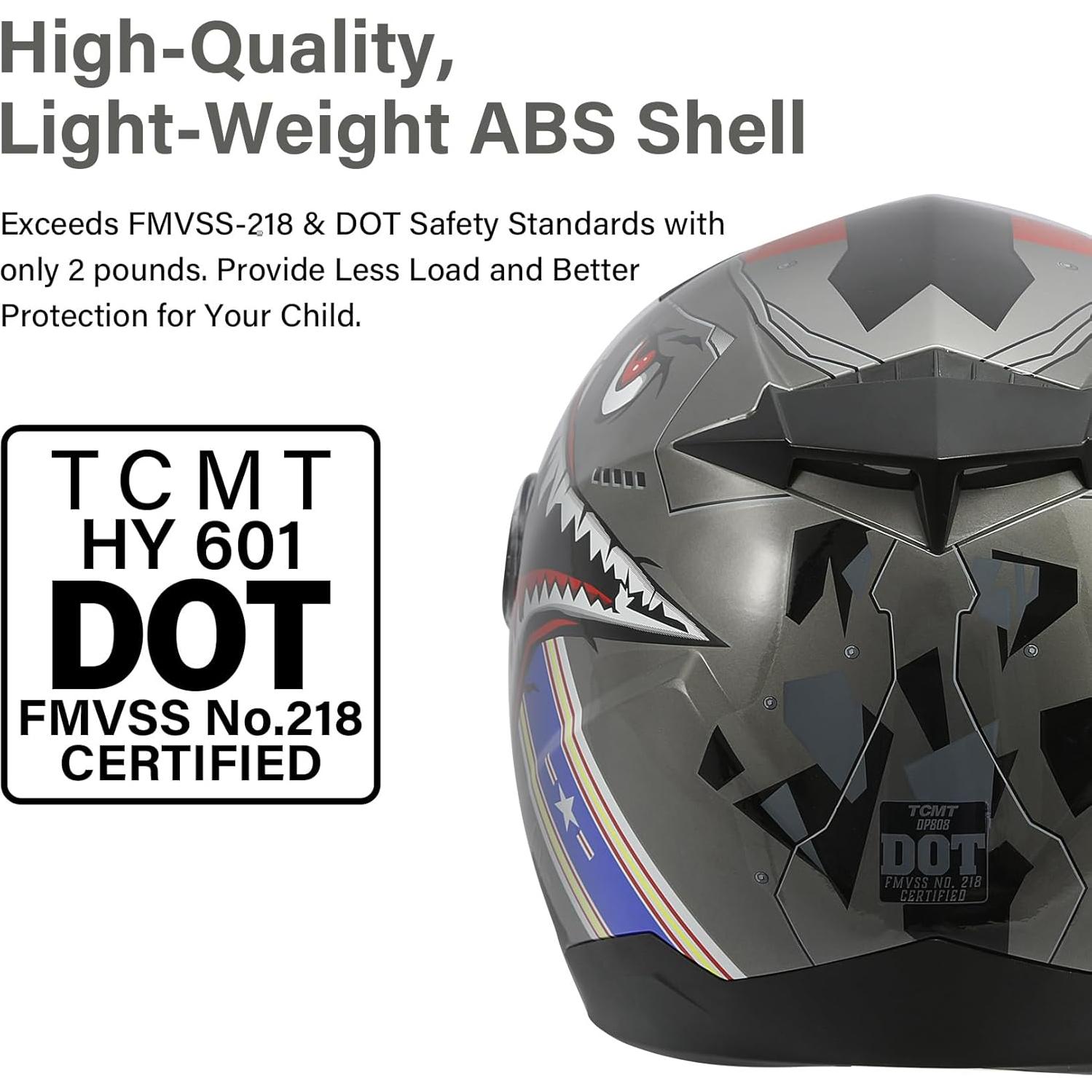 Casco Infantil SLMOTO de Motocross - Boca de Tiburón - Talla L