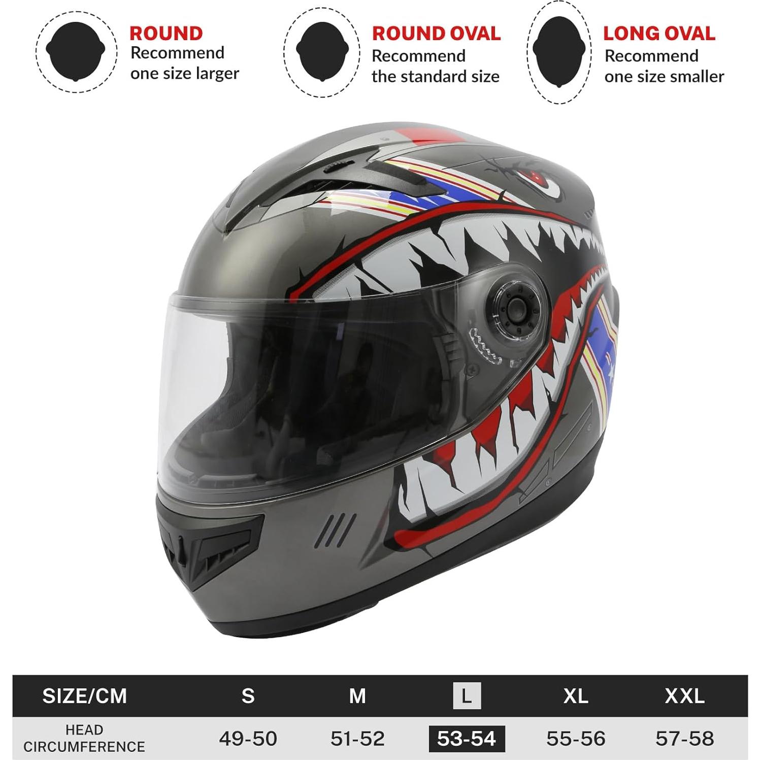 Casco Infantil SLMOTO de Motocross - Boca de Tiburón - Talla L