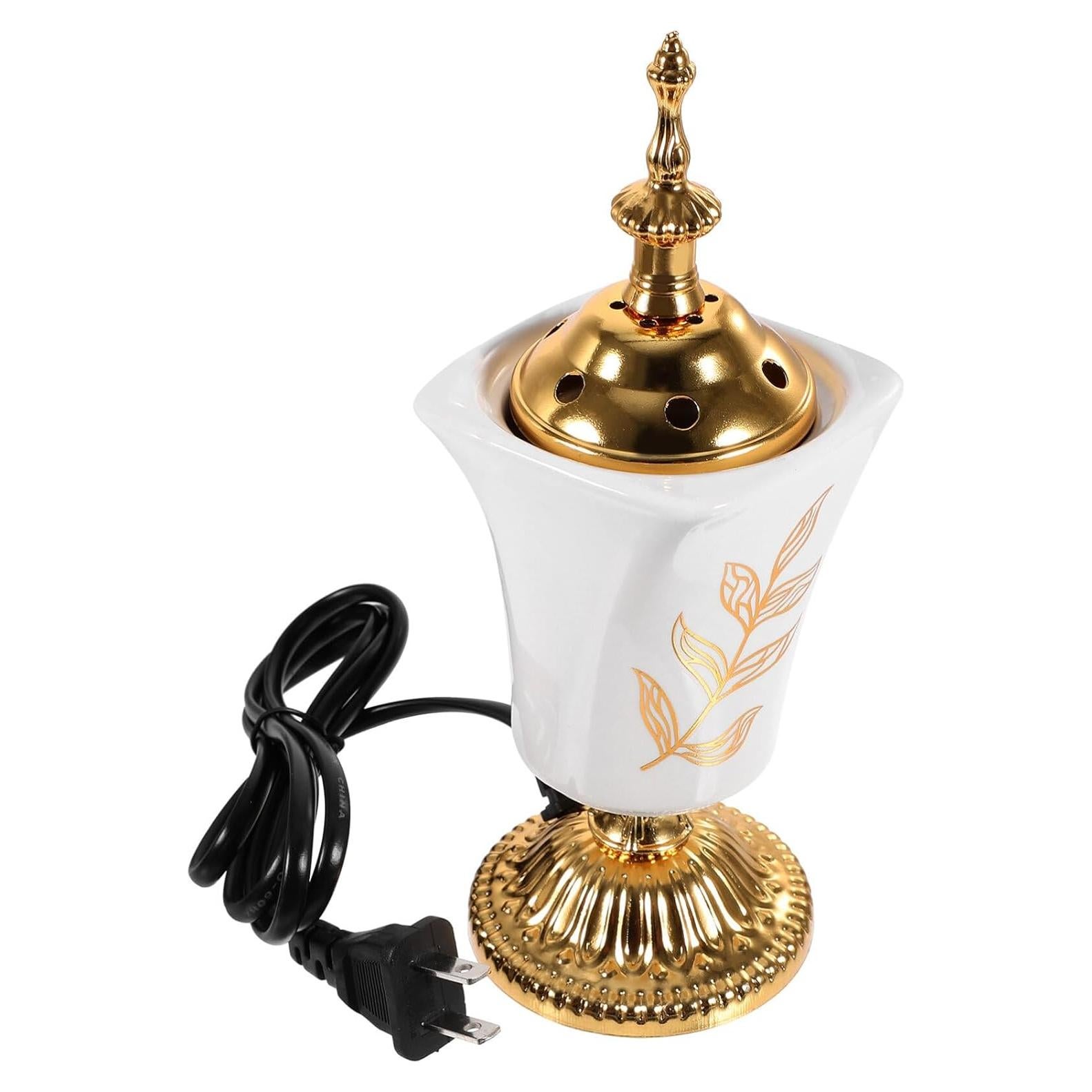 Quemador de Incienso Eléctrico HOMSFOU Cerámica y Metal 20x7cm