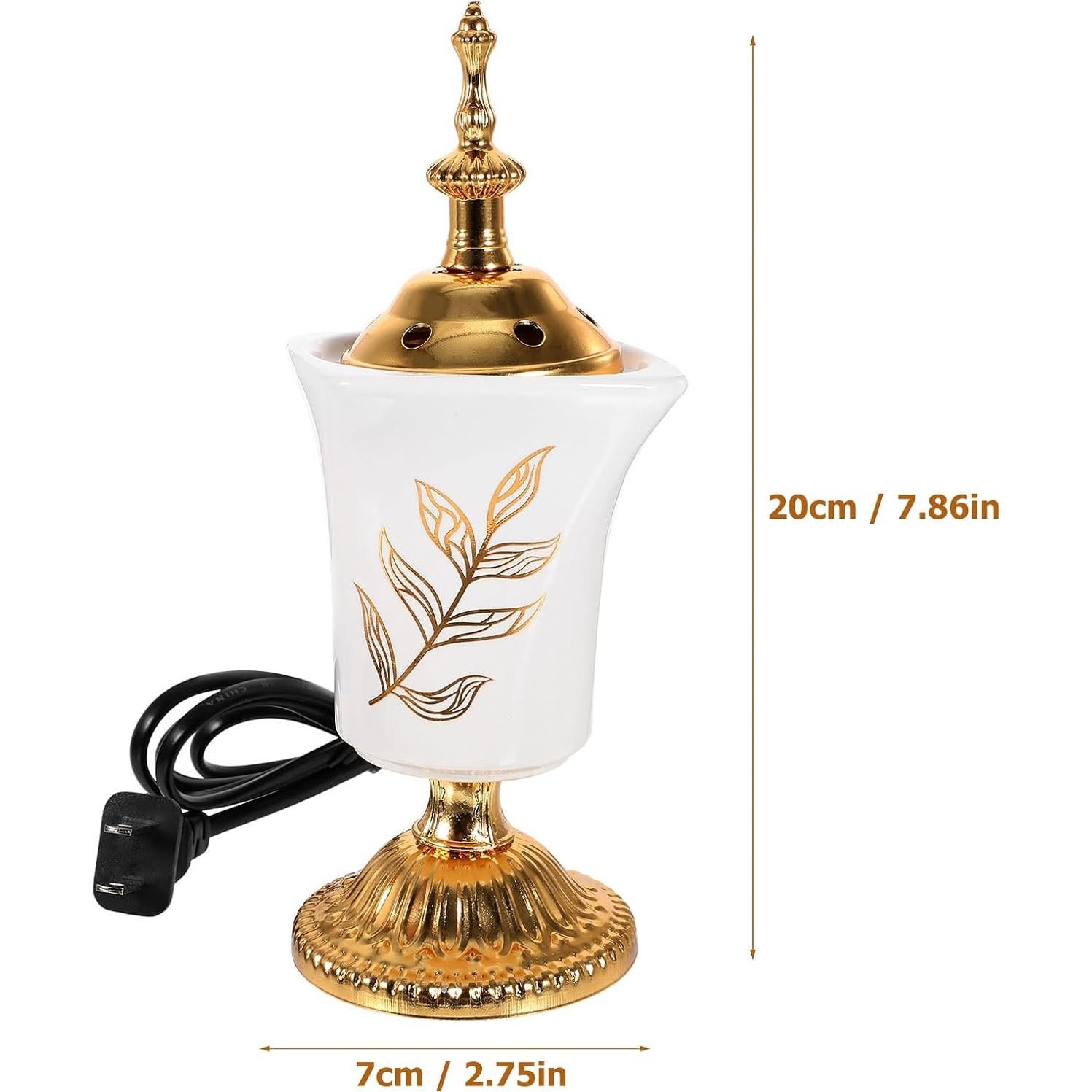 Quemador de Incienso Eléctrico HOMSFOU Cerámica y Metal 20x7cm