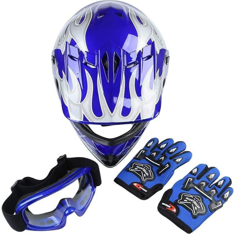 Casco SLMOTO ATV para Jóvenes Azul Calavera Grande