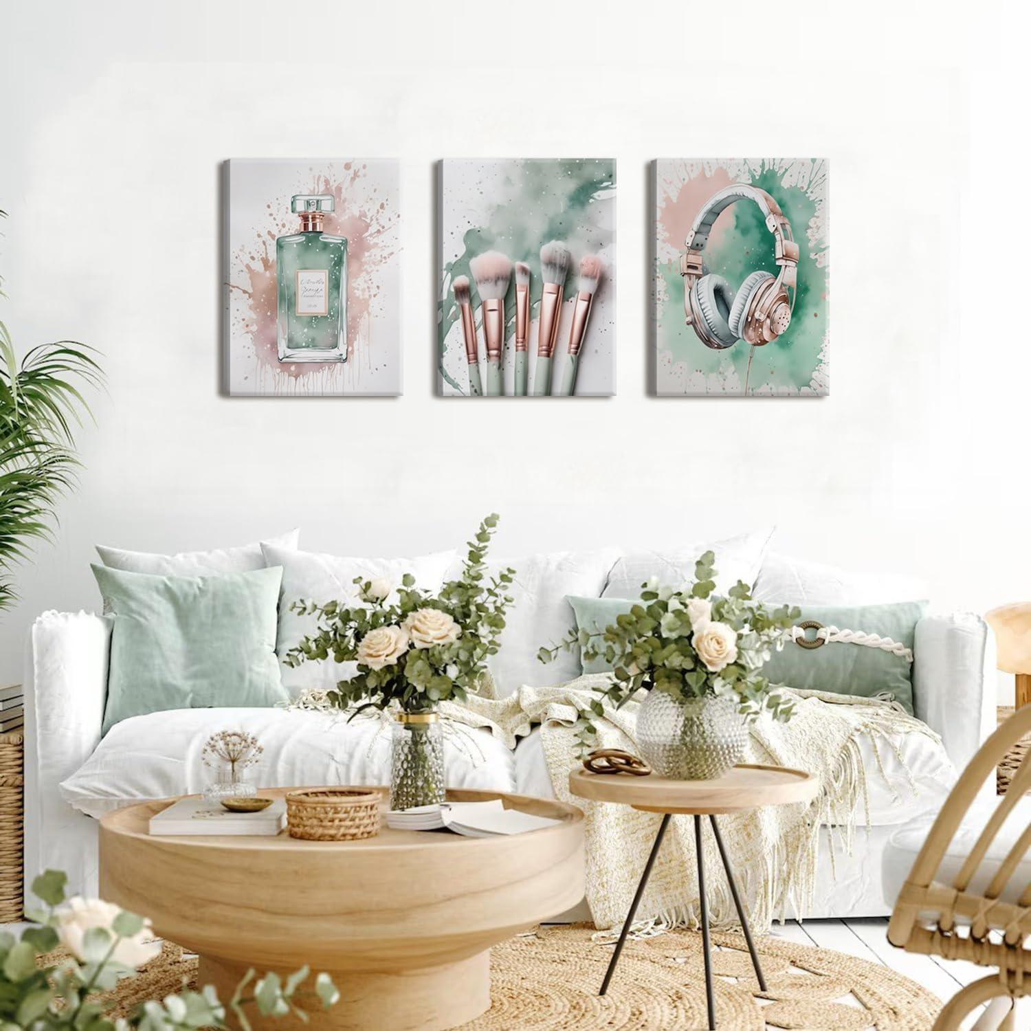 Juego de Arte de Pared de Maquillaje WGTUWY 40x60 cm Enmarcado