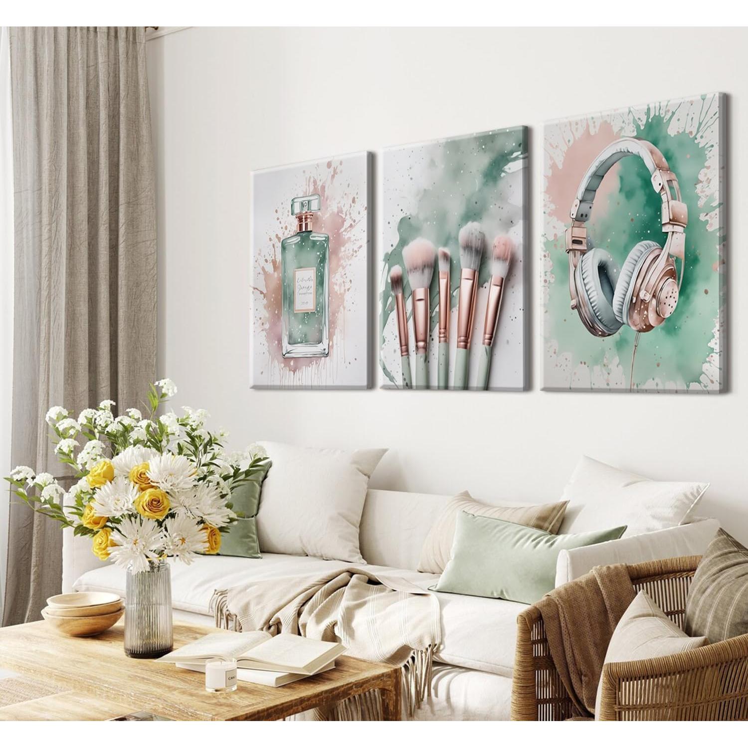 Juego de Arte de Pared de Maquillaje WGTUWY 40x60 cm Enmarcado