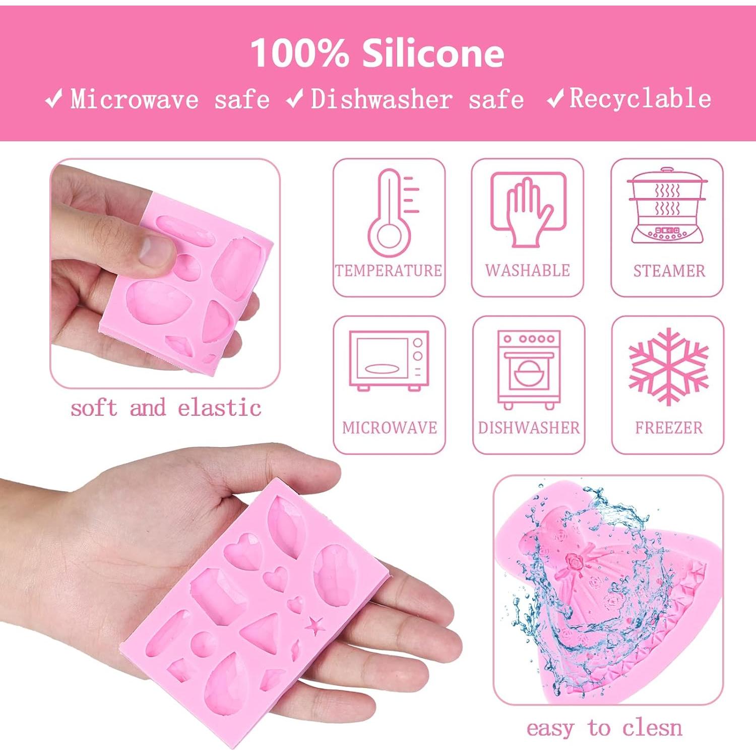 Moldes de Fondant de Silicona Muyulin - 5 Piezas Maquillaje