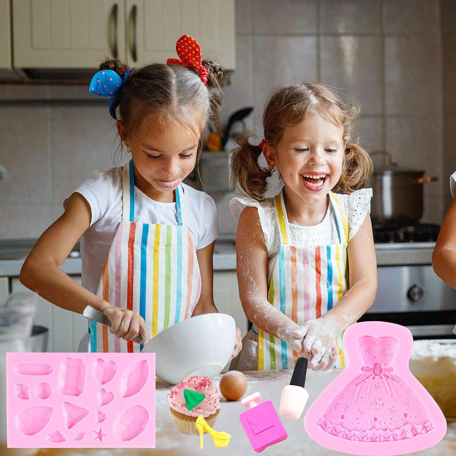 Moldes de Fondant de Silicona Muyulin - 5 Piezas Maquillaje