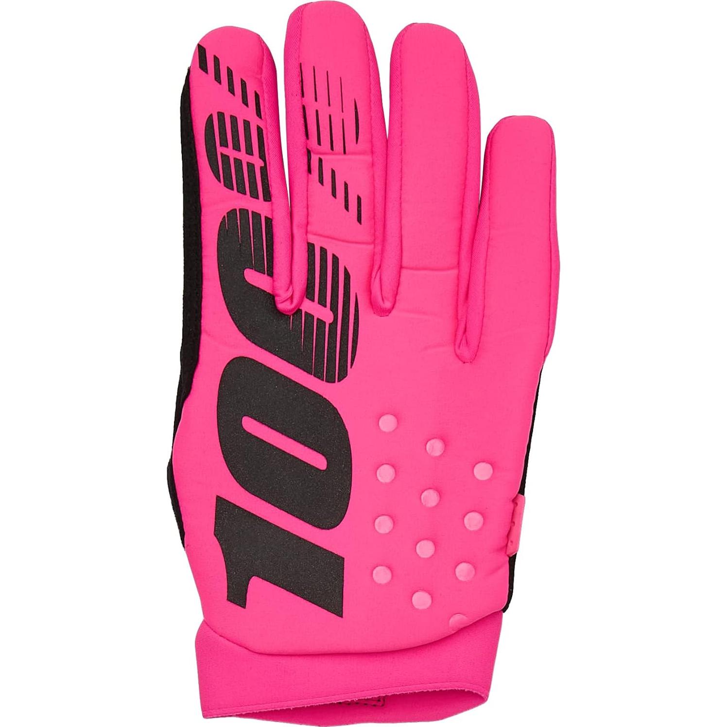 Guantes de Motocross 100% Brisker Rosa Neón Talla Grande
