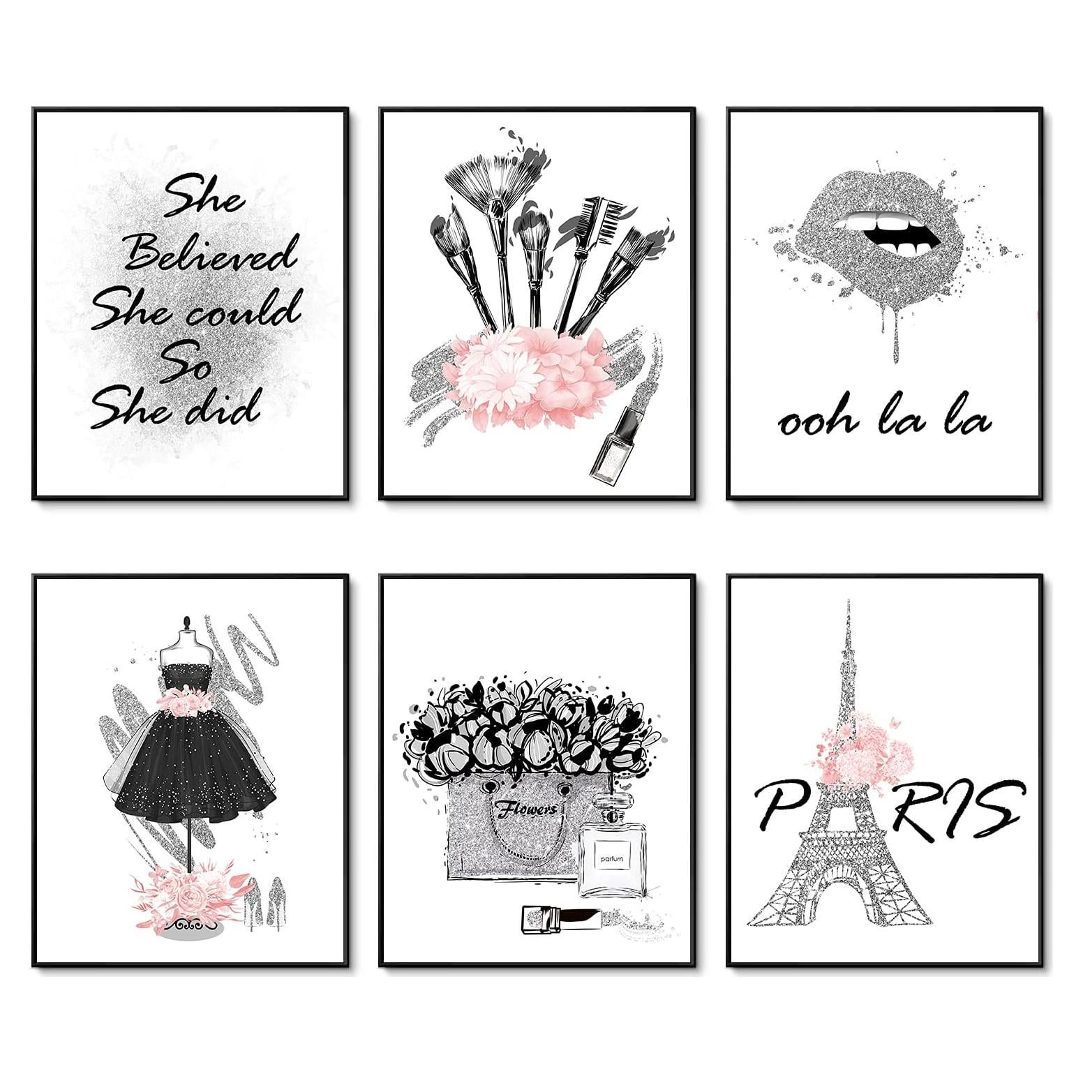 Conjunto de 6 Impresiones de Arte de Lienzo HoozGee 28x36cm