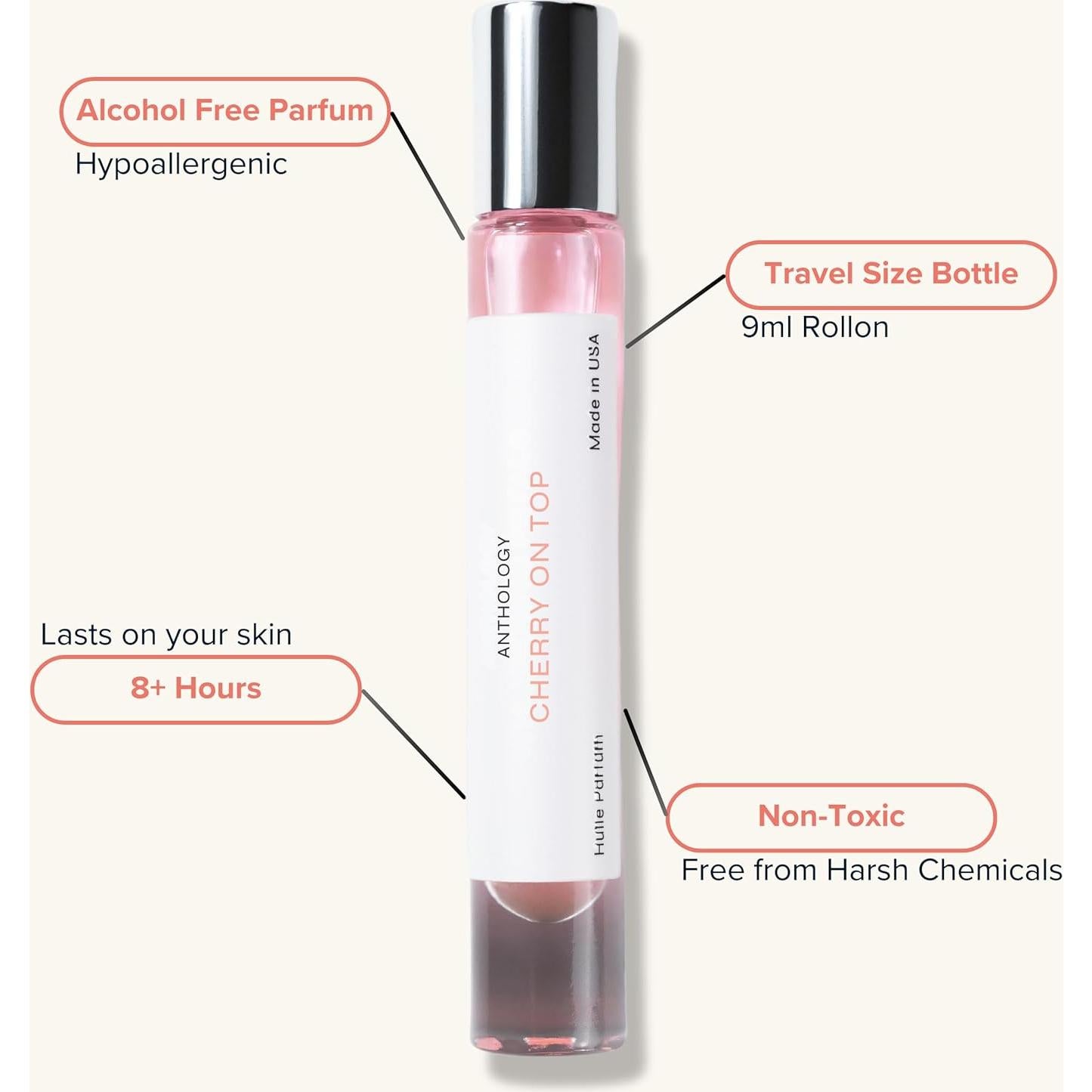 Aceite de Perfume Roll On Antología Cereza 9 ML - Sin Alcohol