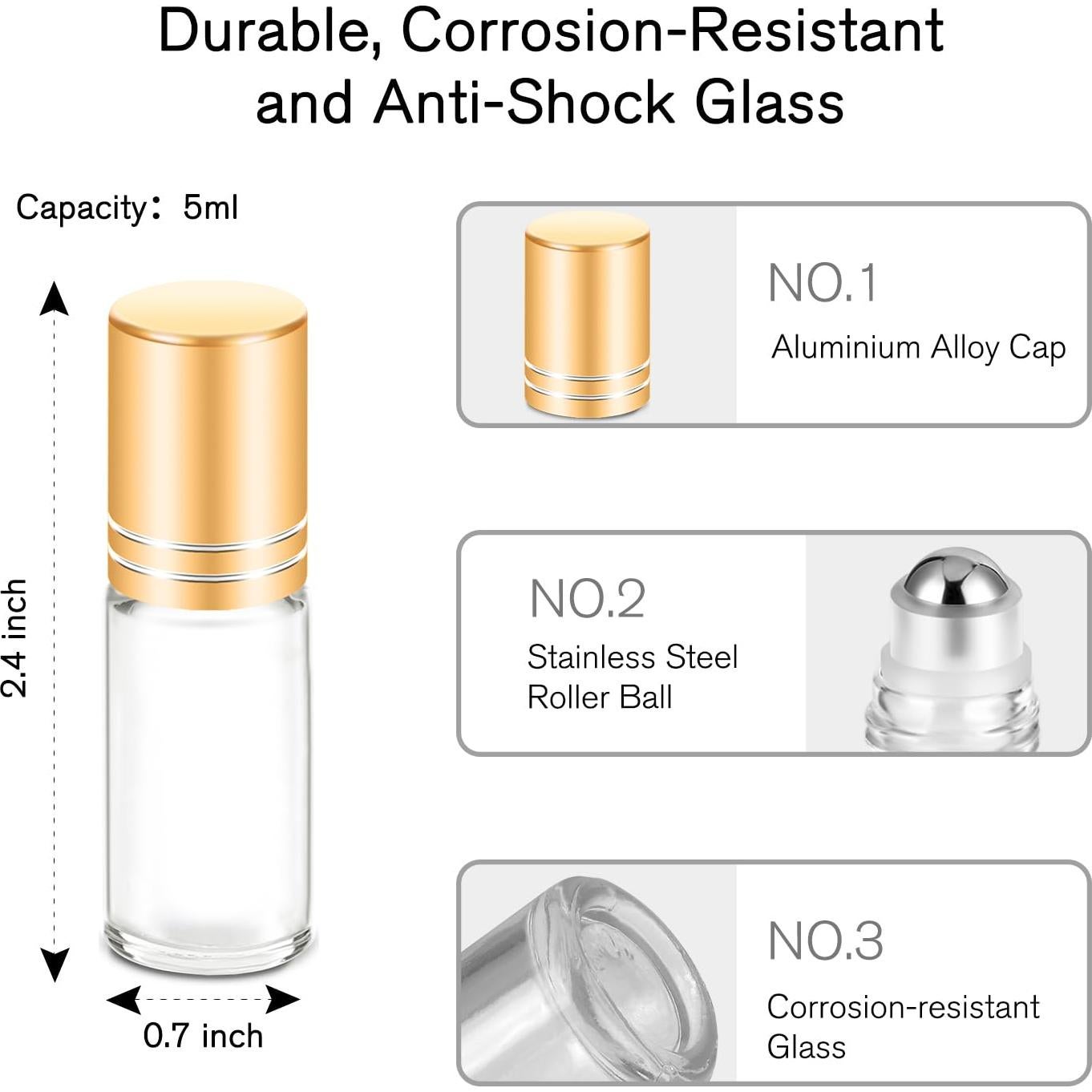 Botellas de Aceite Esencial Reutilizables PrettyCare 6 Pack 5 ml