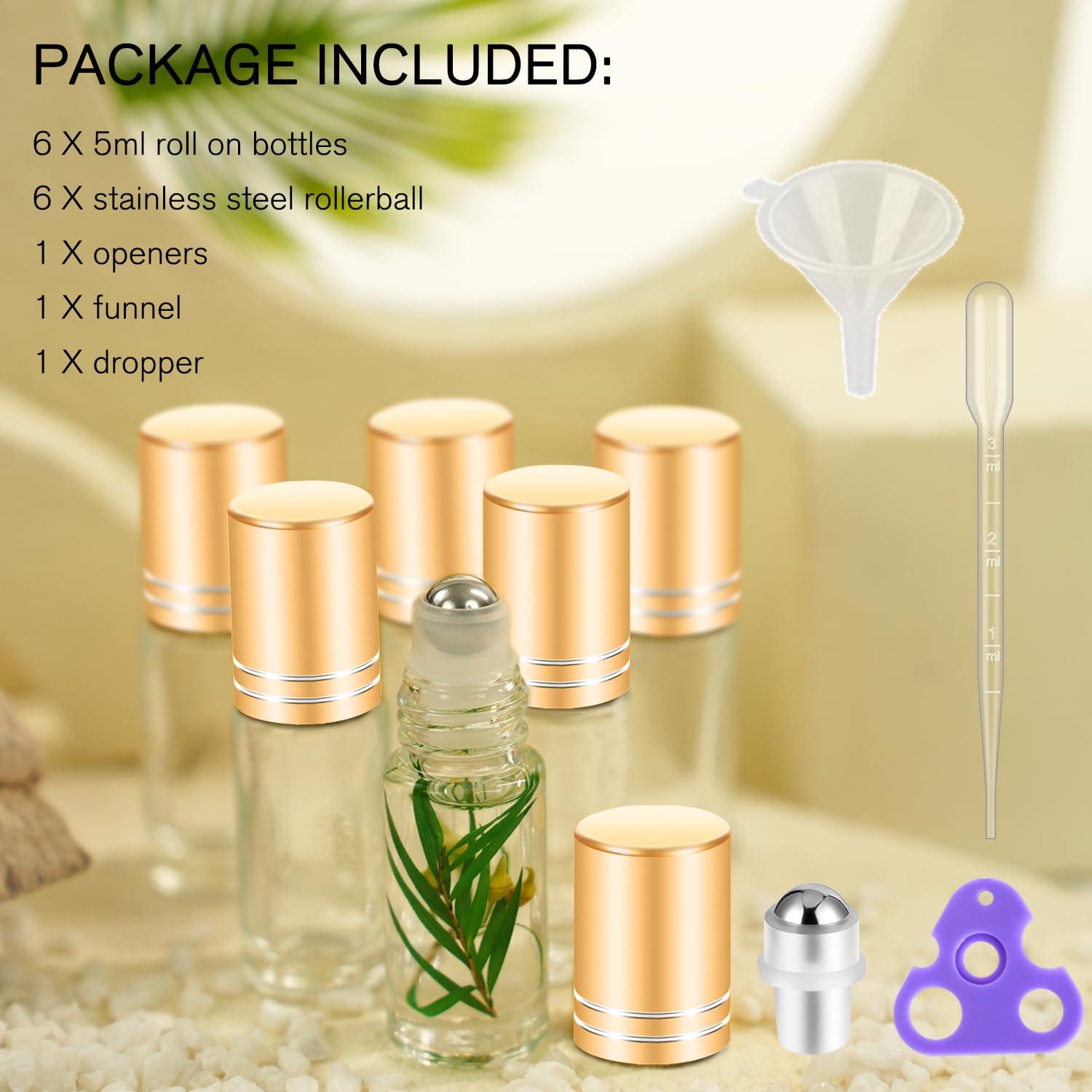 Botellas de Aceite Esencial Reutilizables PrettyCare 6 Pack 5 ml