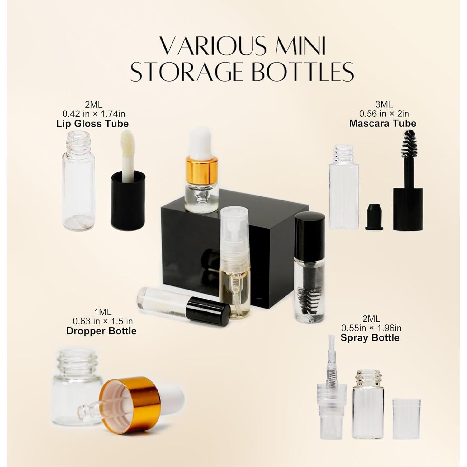 Kit de Viaje de 38 Piezas PrettyCare - Mini Envases y Brochas