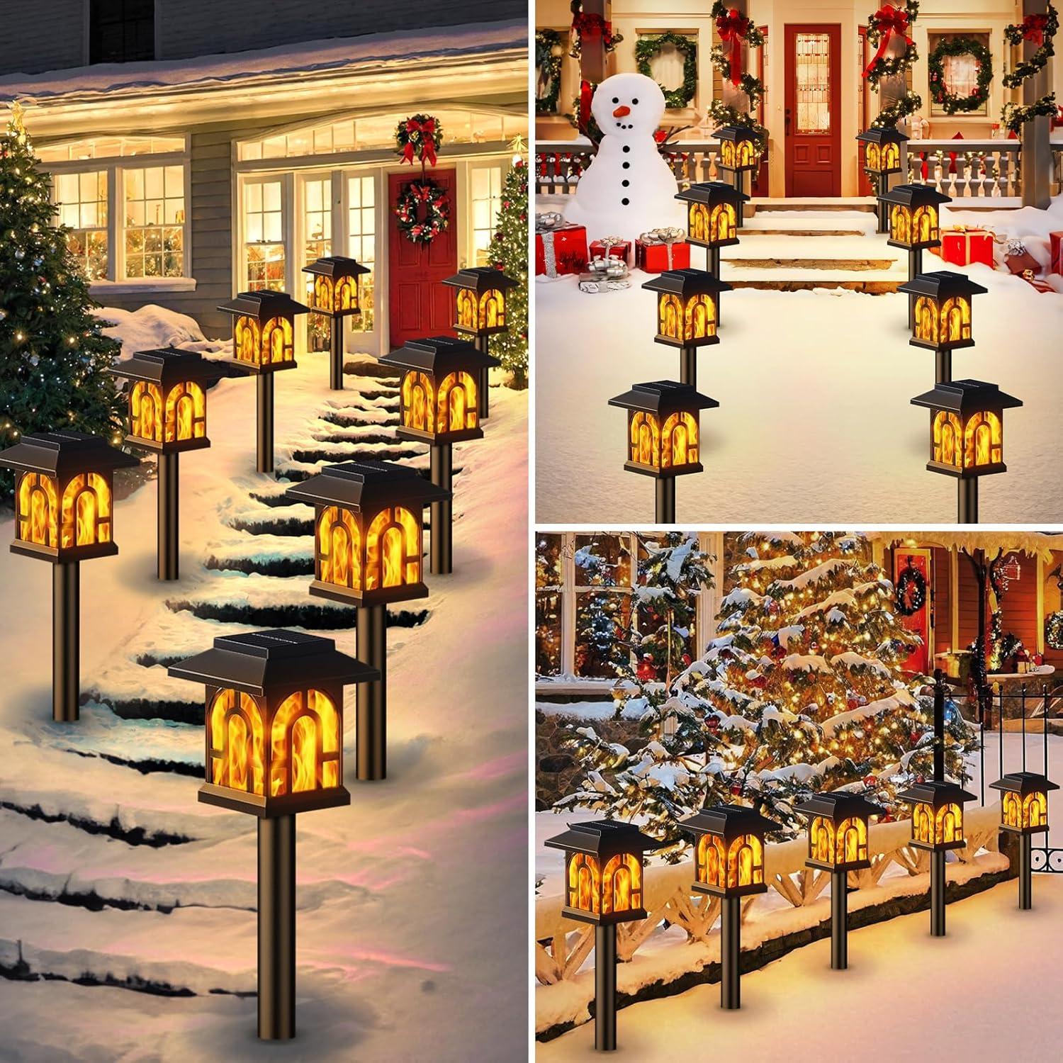 Luces Solares WdtPro 12 Piezas con Llama Parpadeante