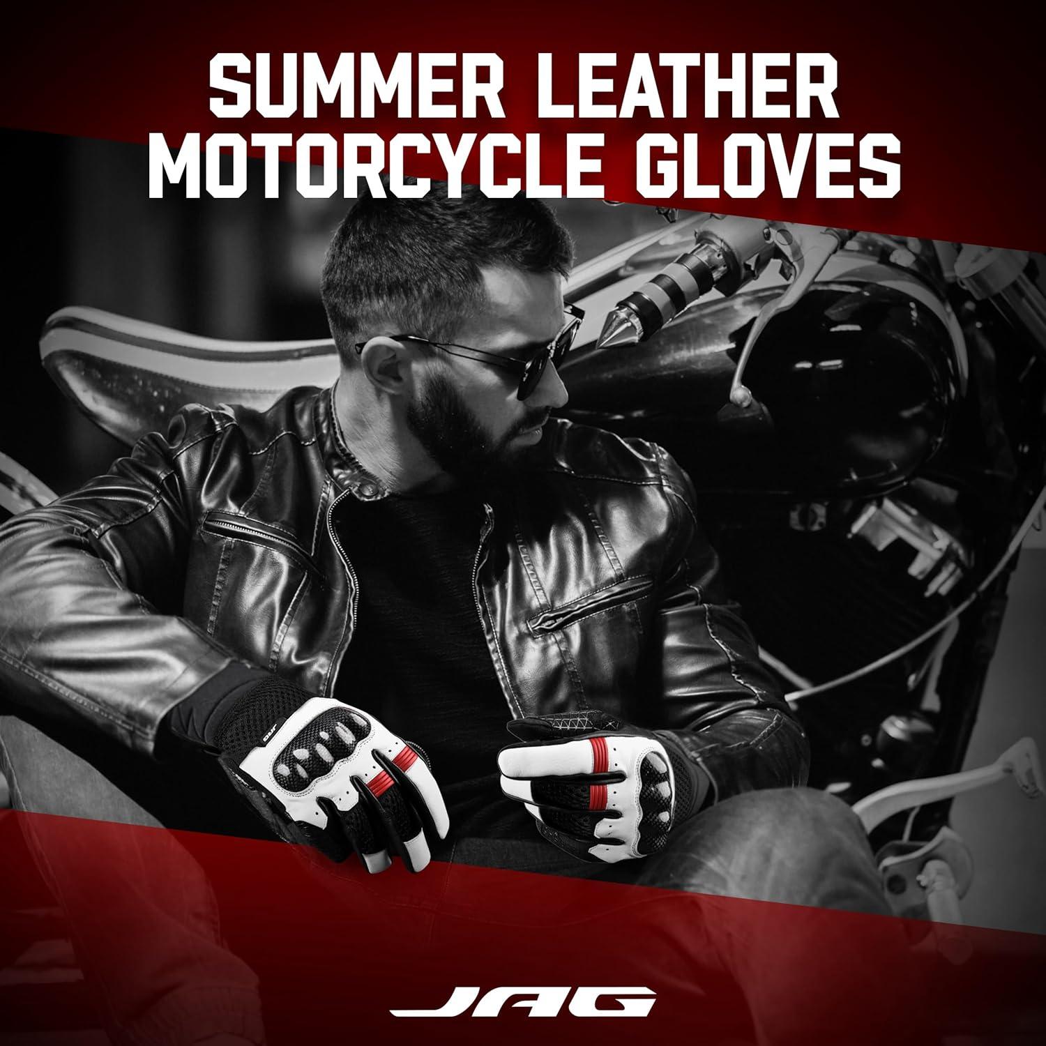 Guantes de Moto J.A.G. Cuero Negro 3XL Táctiles