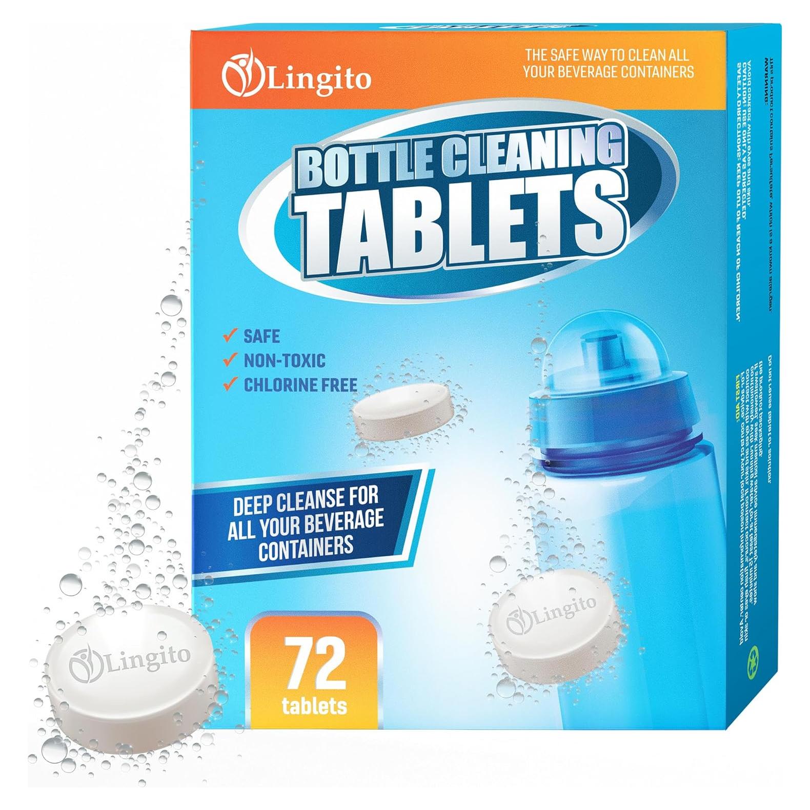 Tabletas Limpiadoras de Botellas Lingito - 72 Paquete
