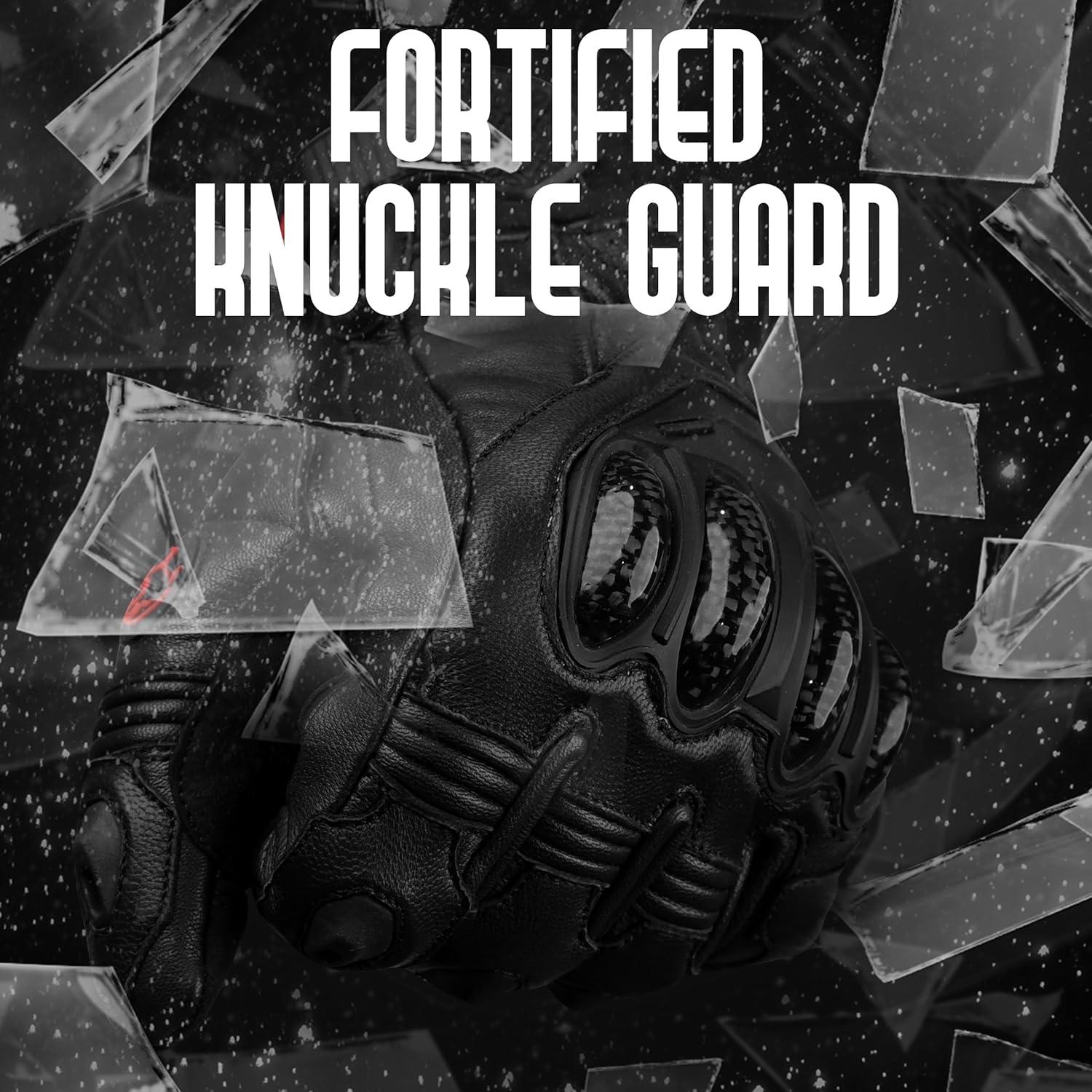 Guantes de Moto J.A.G. de Cuero con Protección Táctil