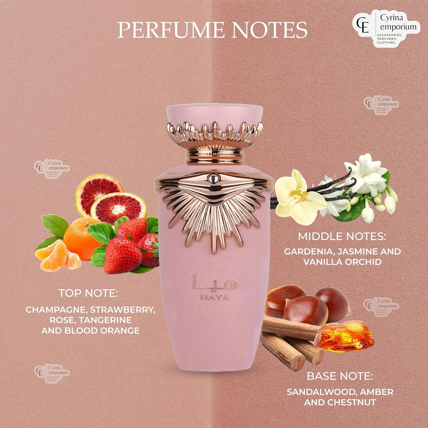 Haya Eau De Parfum Lattafa 96.39 ml - Fragancia Árabe Elegante