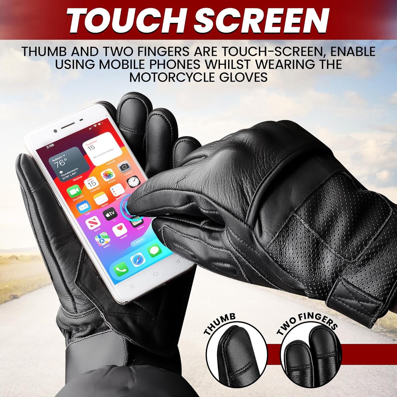 Guantes de Motocicleta Saga Sports Kinetix Táctiles Unisex