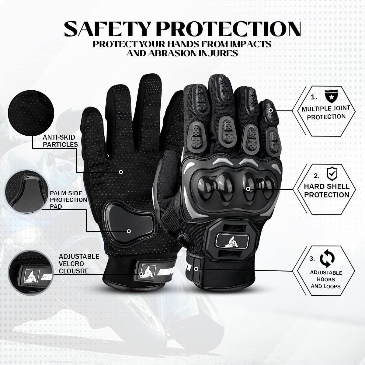 Guantes de Motocicleta SAGA SPORTS Vortex Táctiles y Seguros