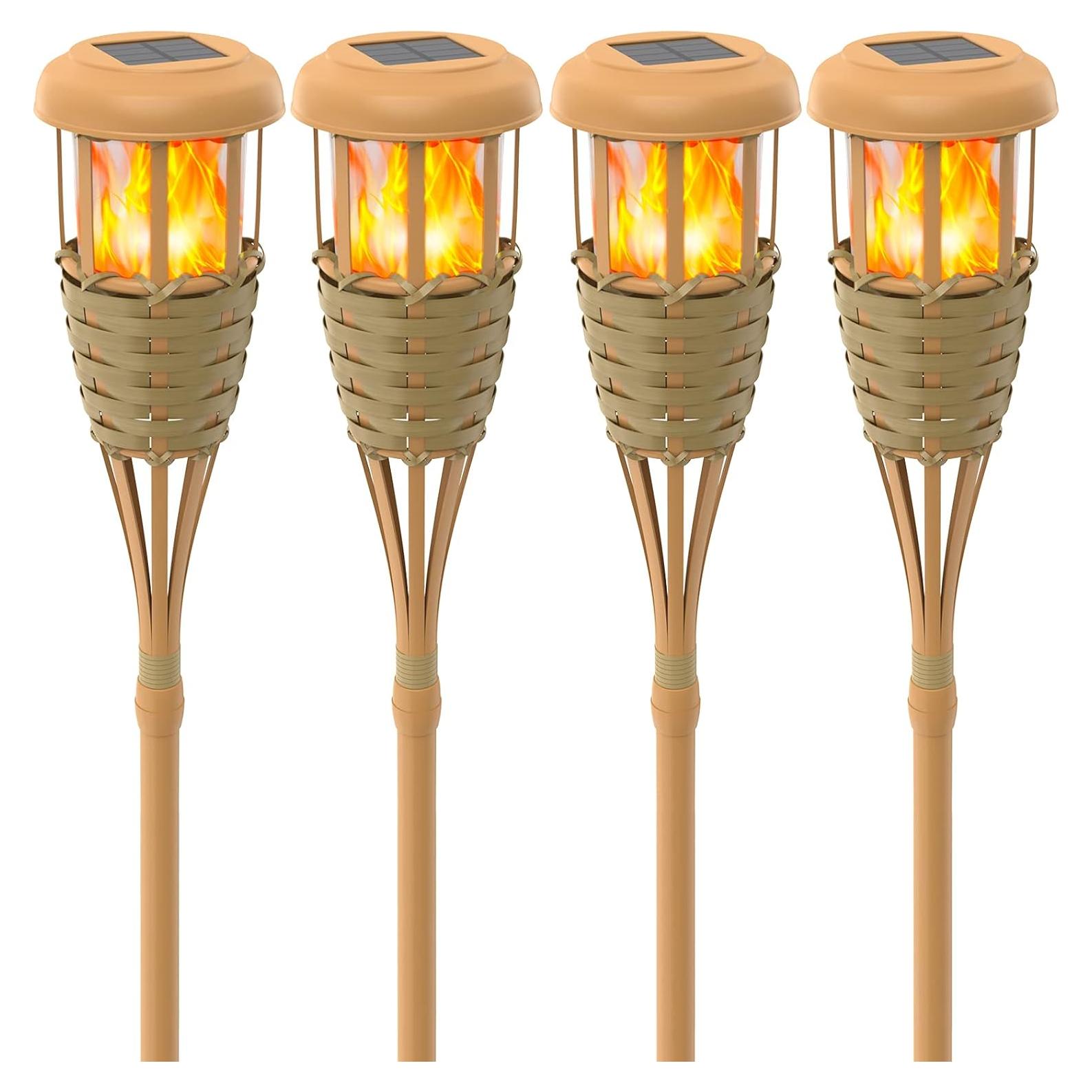 Luces Solares Evelynsun Antorchas LED con Llama 4 Pzas