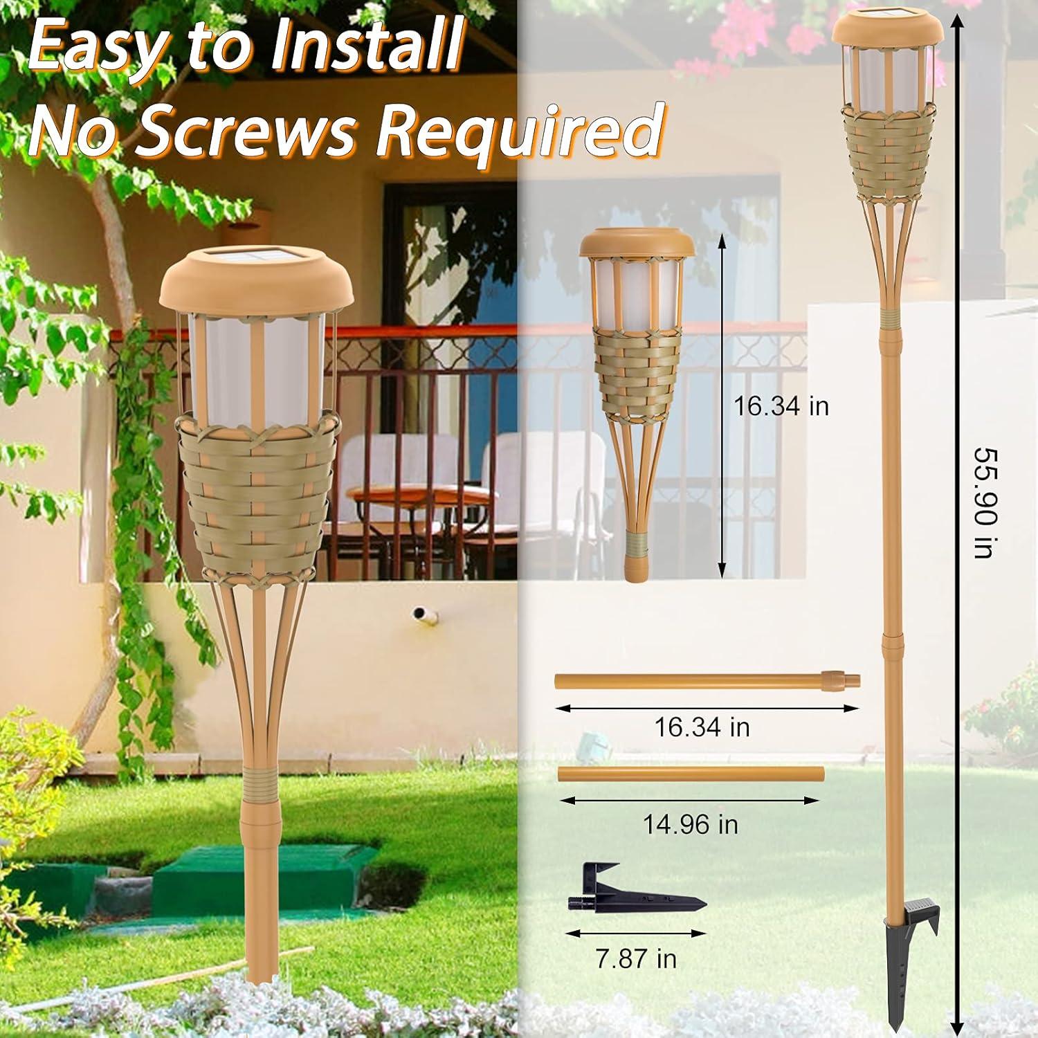 Luces Solares Evelynsun Antorchas LED con Llama 4 Pzas