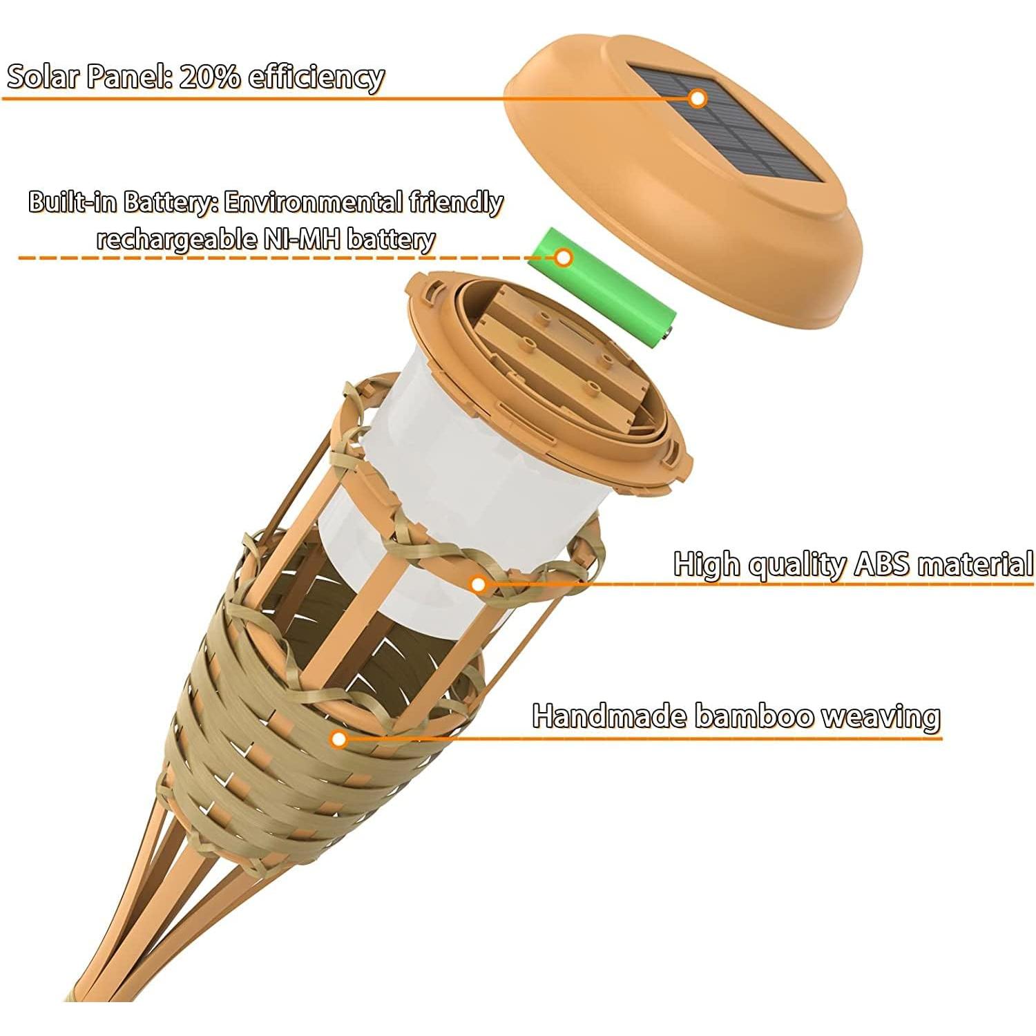 Luces Solares Evelynsun Antorchas LED con Llama 4 Pzas