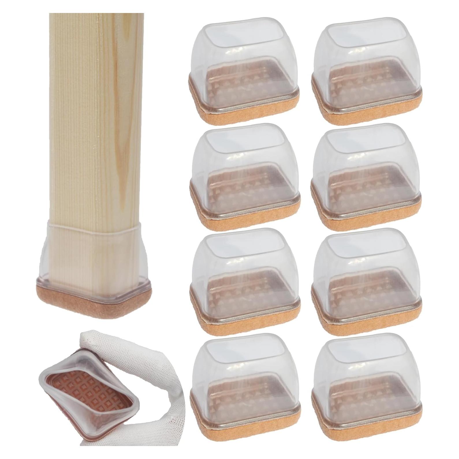 8 Protectores de Suelo Silicona GTCSDMG para Patas Rectangulares