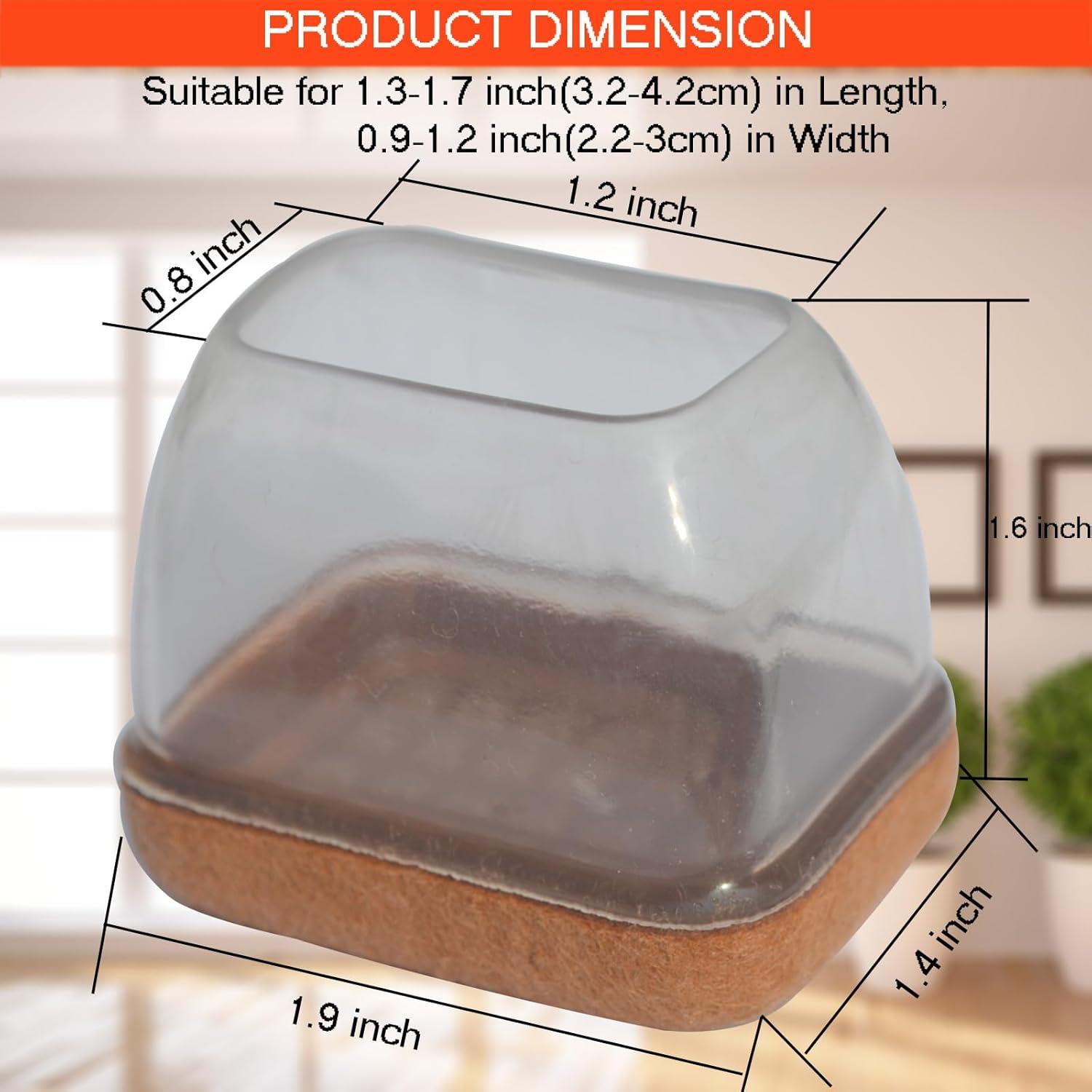 8 Protectores de Suelo Silicona GTCSDMG para Patas Rectangulares