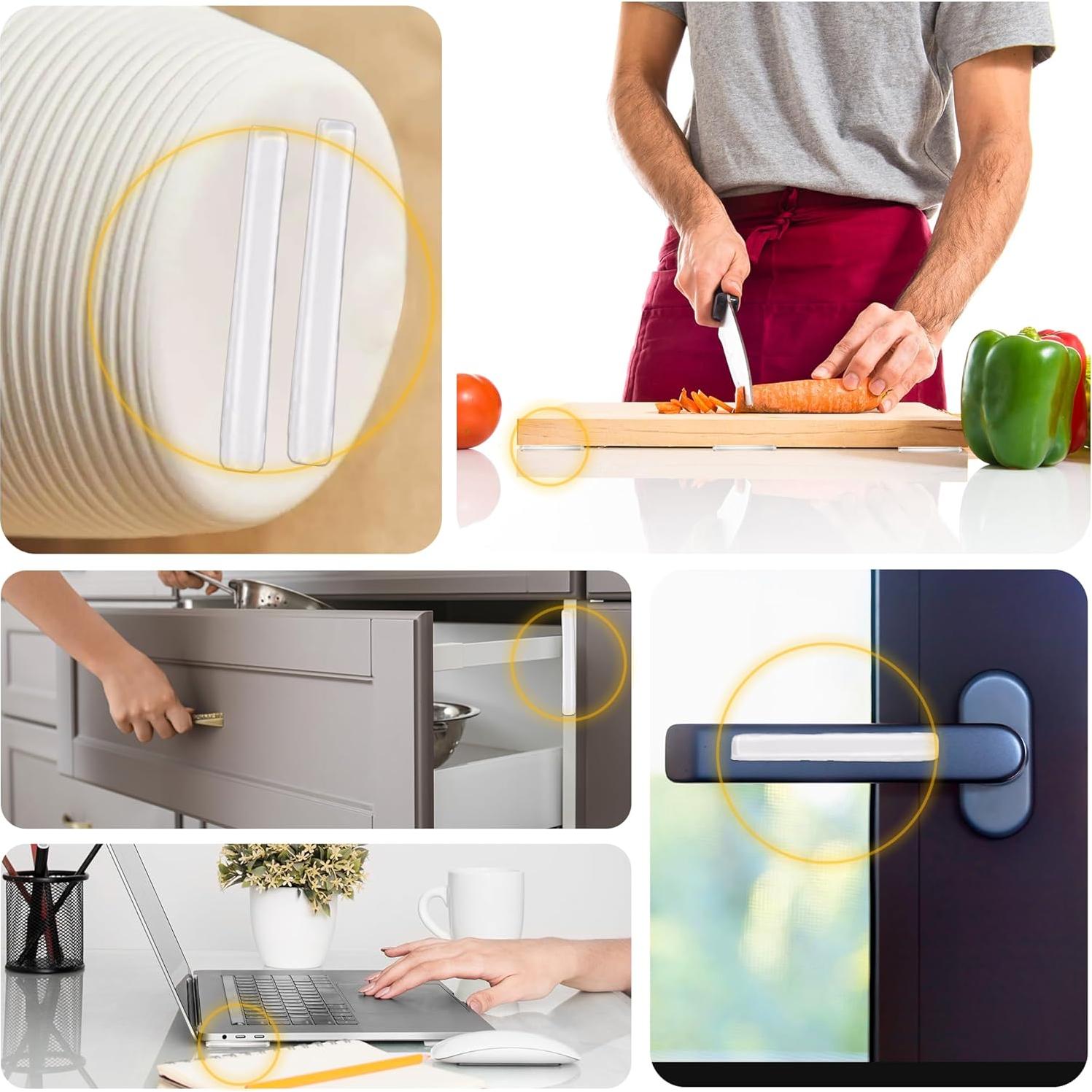 20 Tiras de Silicona Transparente Vellax 7.1x1 cm Antideslizantes