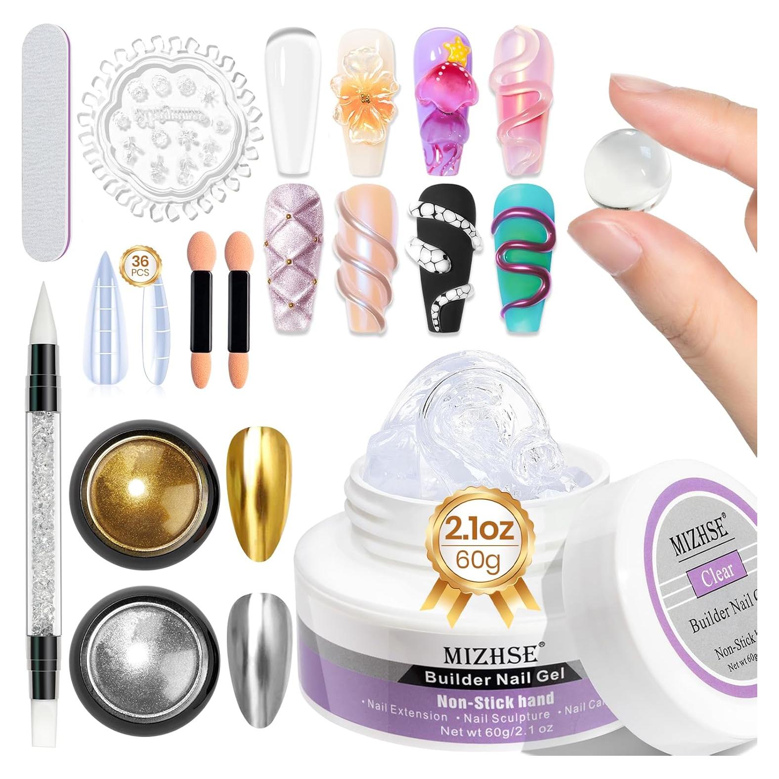 Gel Constructor Sólido MIZHSE 60g Transparente para Uñas 3D