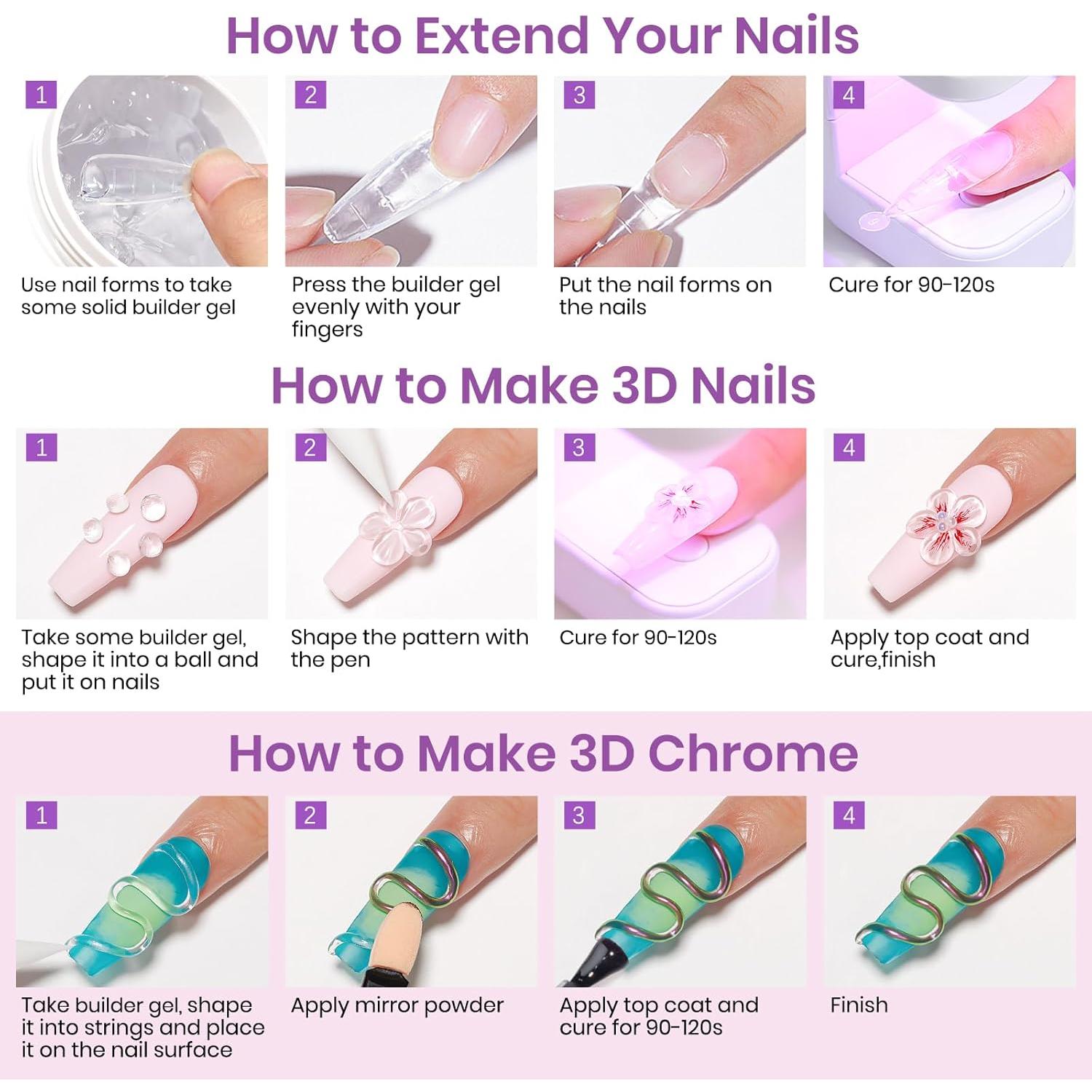 Gel Constructor Sólido MIZHSE 60g Transparente para Uñas 3D