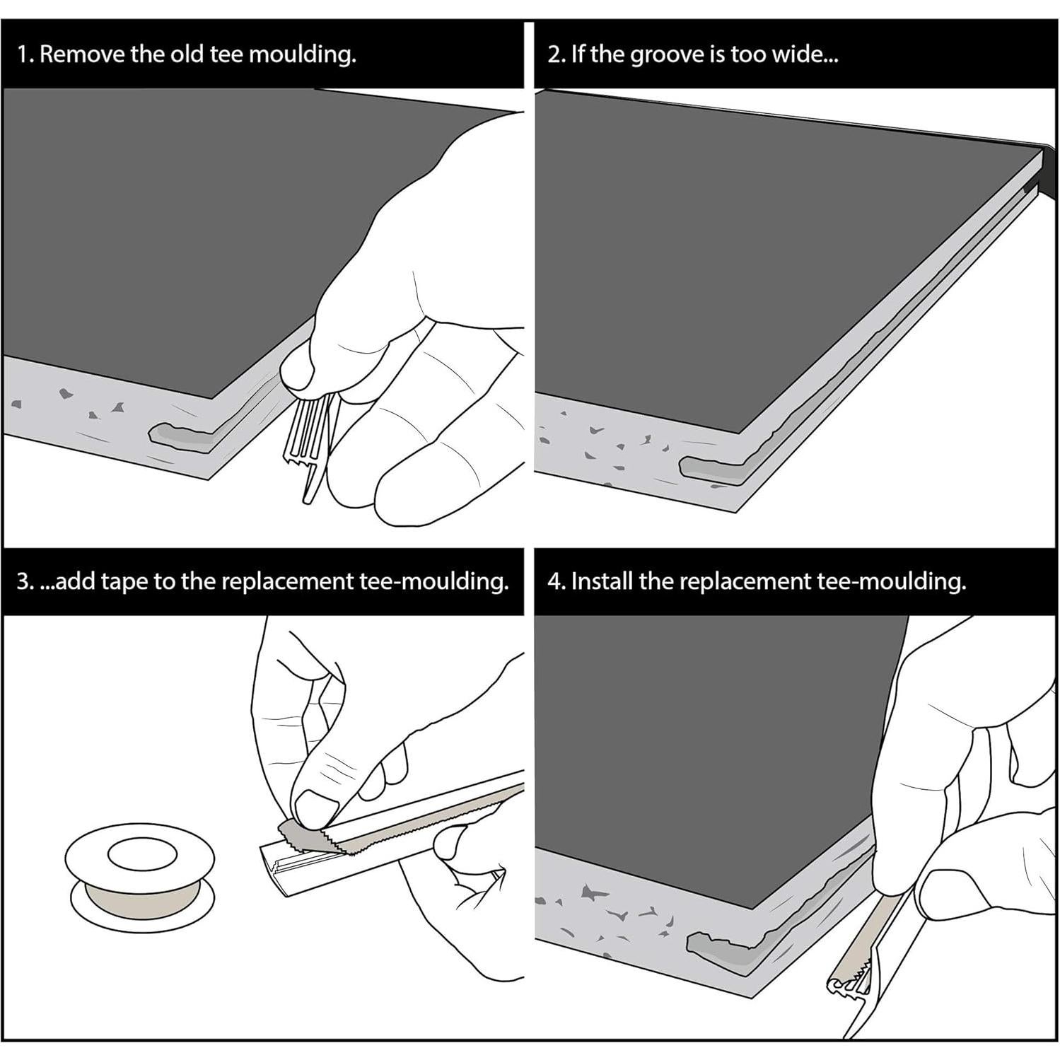 T-Moulding Almendra 7.62m Outwater para Proyectos de Bricolaje