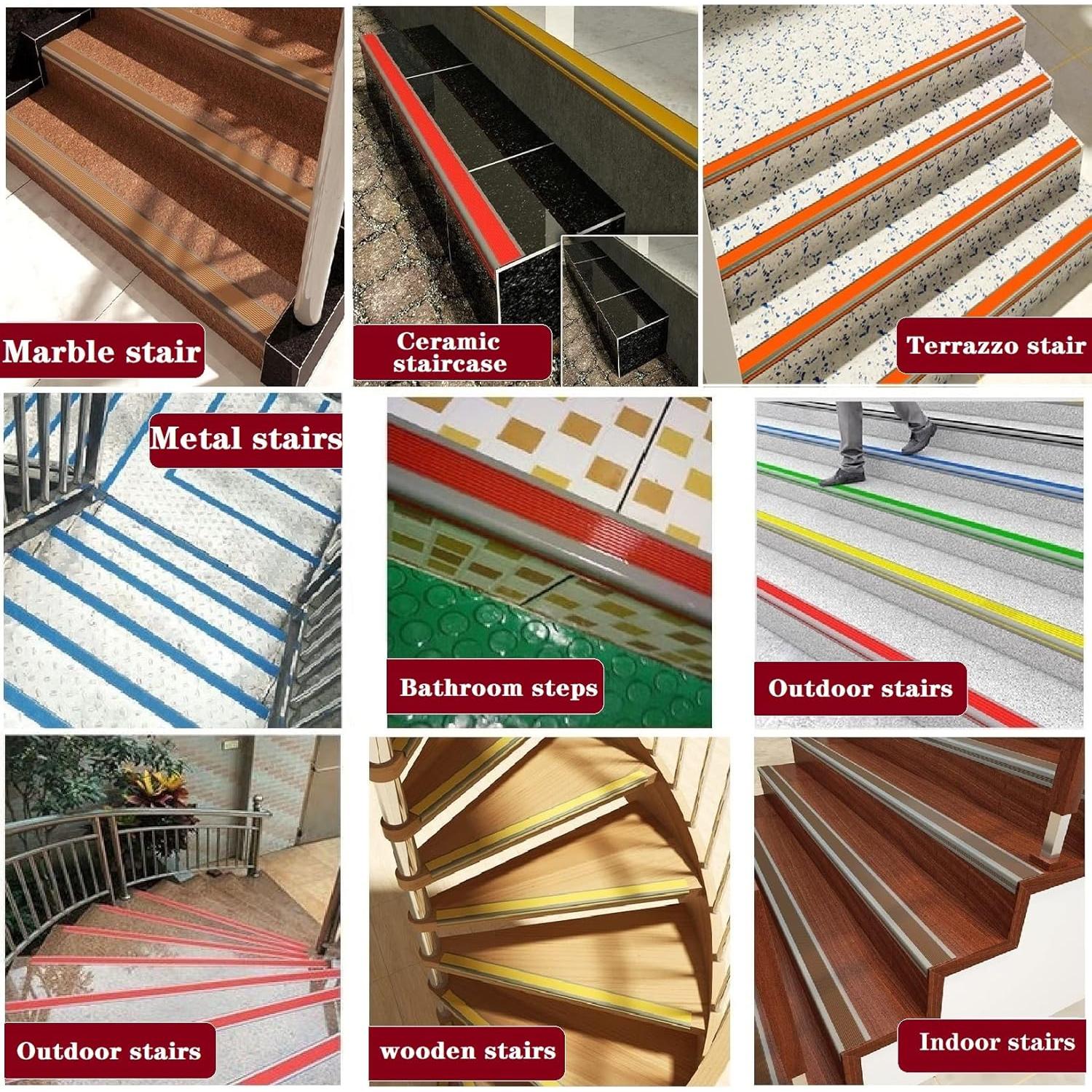 Protector de Borde de Escalera Antideslizante Vakerga 1.83m Gris