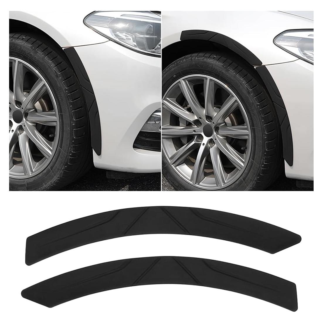 BESULEN Tiras de Cejas de Neumáticos Auto 2 Piezas Negro