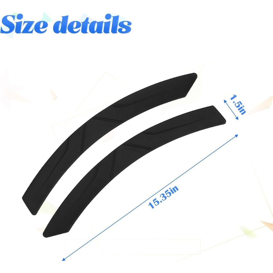 BESULEN Tiras de Cejas de Neumáticos Auto 2 Piezas Negro