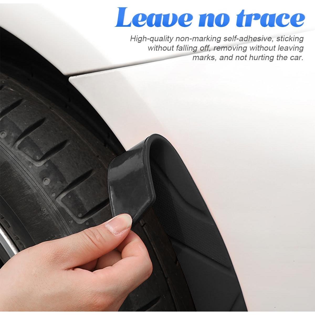 BESULEN Tiras de Cejas de Neumáticos Auto 2 Piezas Negro