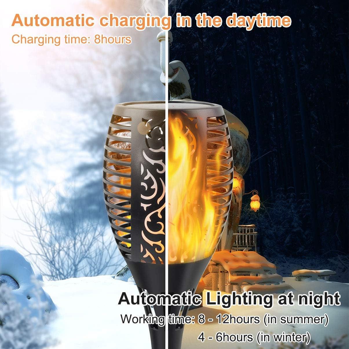 Luz de antorcha solar Permande 8 paquetes con llama danzante