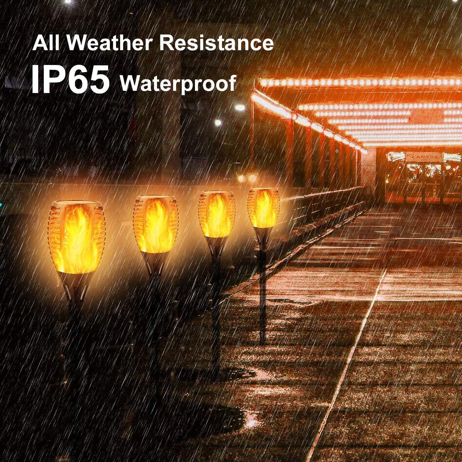 Luz de antorcha solar Permande 8 paquetes con llama danzante