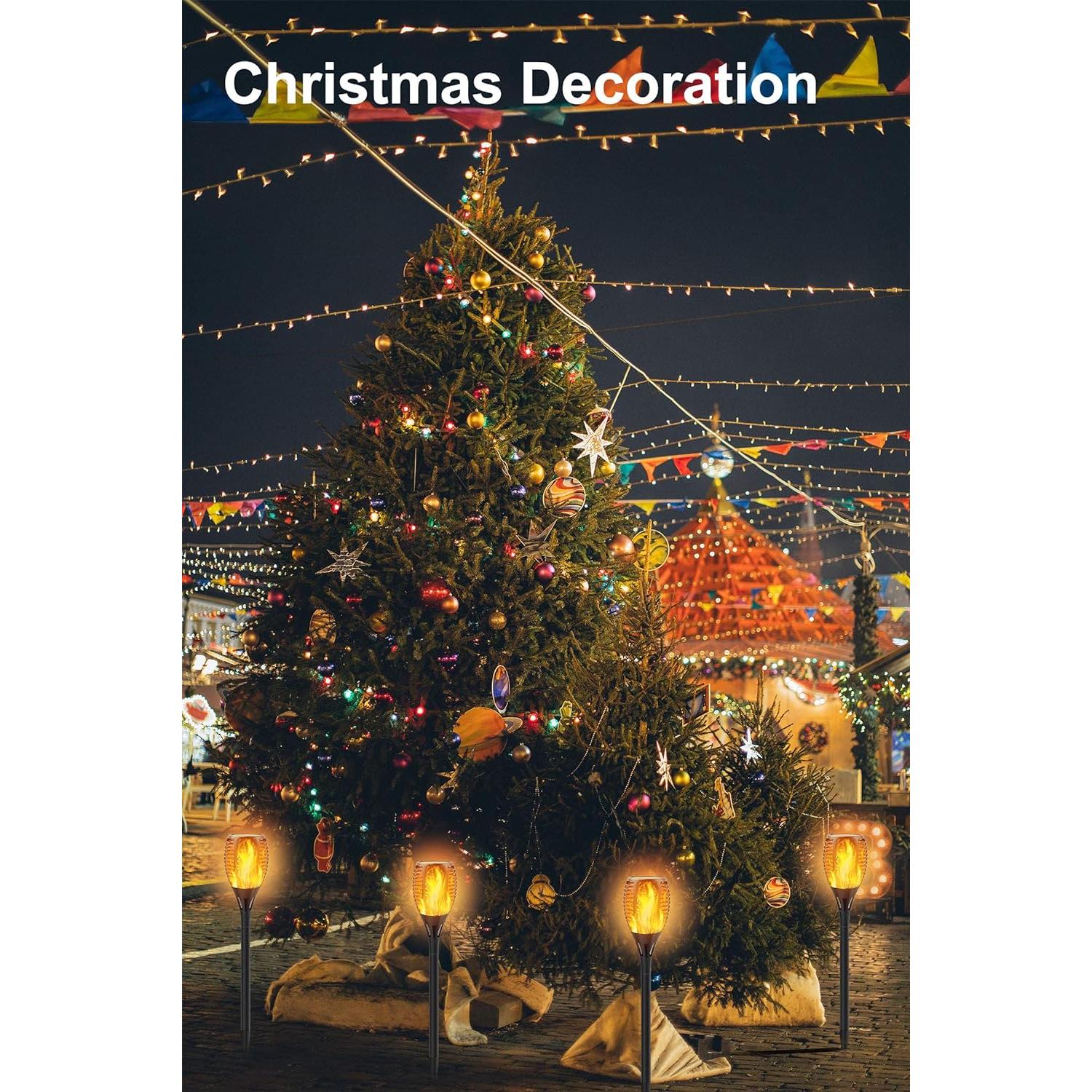 Luz de antorcha solar Permande 8 paquetes con llama danzante