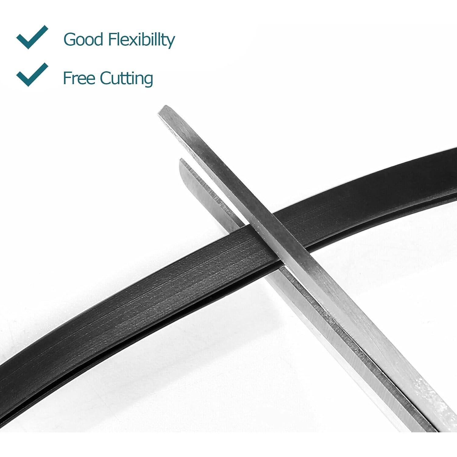 Bisel de borde de goma Tintvent 5 pies negro PVC y goma