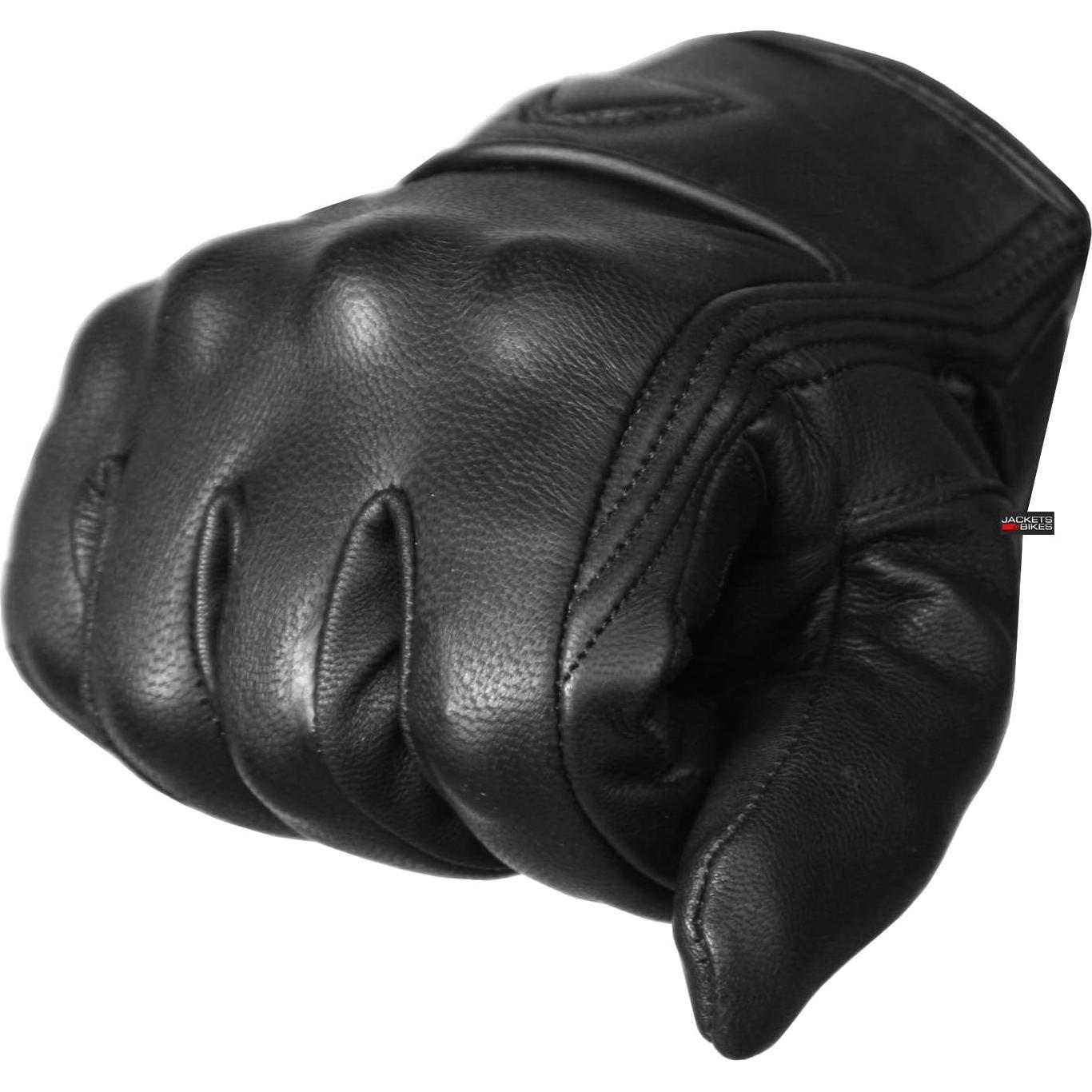 Guantes de Cuero Jackets 4 Bikes G57 Negro para Motocicleta