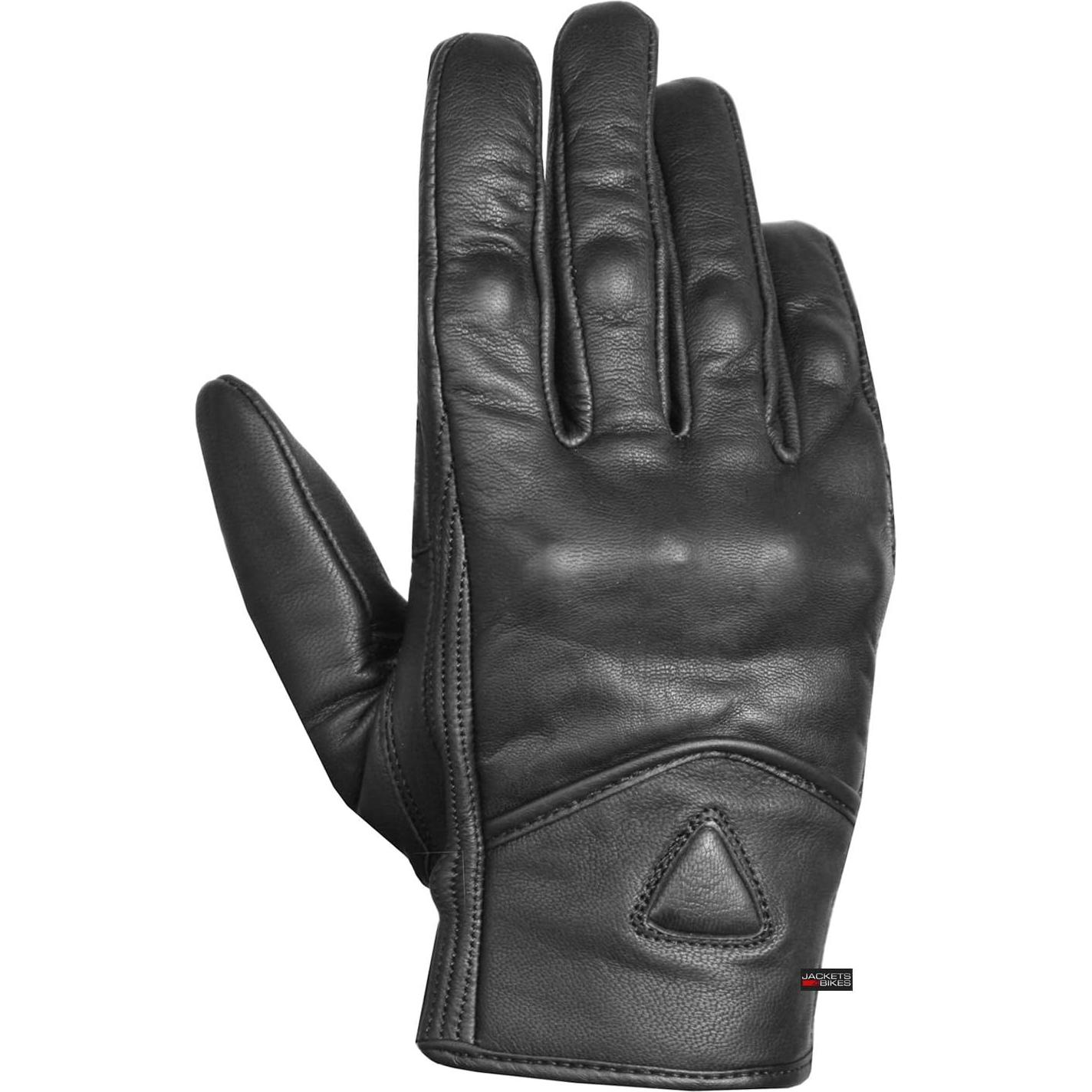 Guantes de Cuero Jackets 4 Bikes G57 Negro para Motocicleta