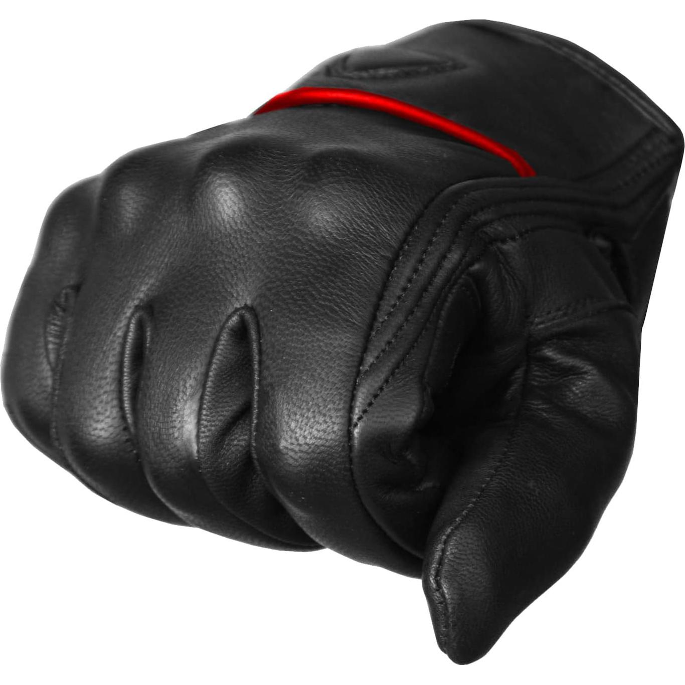Guantes de Cuero para Motocicleta Jackets 4 Bikes G57 Negro