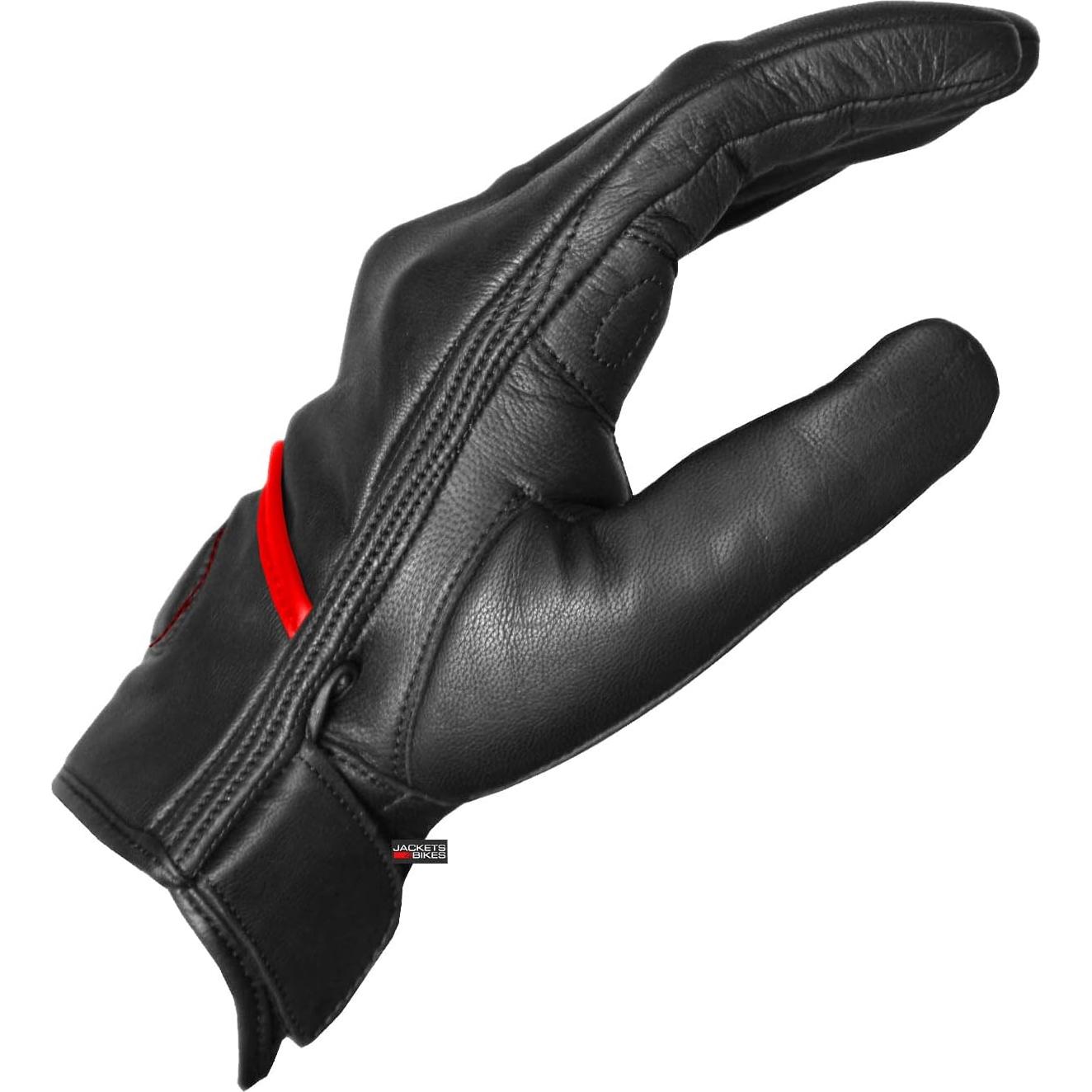 Guantes de Cuero para Motocicleta Jackets 4 Bikes G57 Negro
