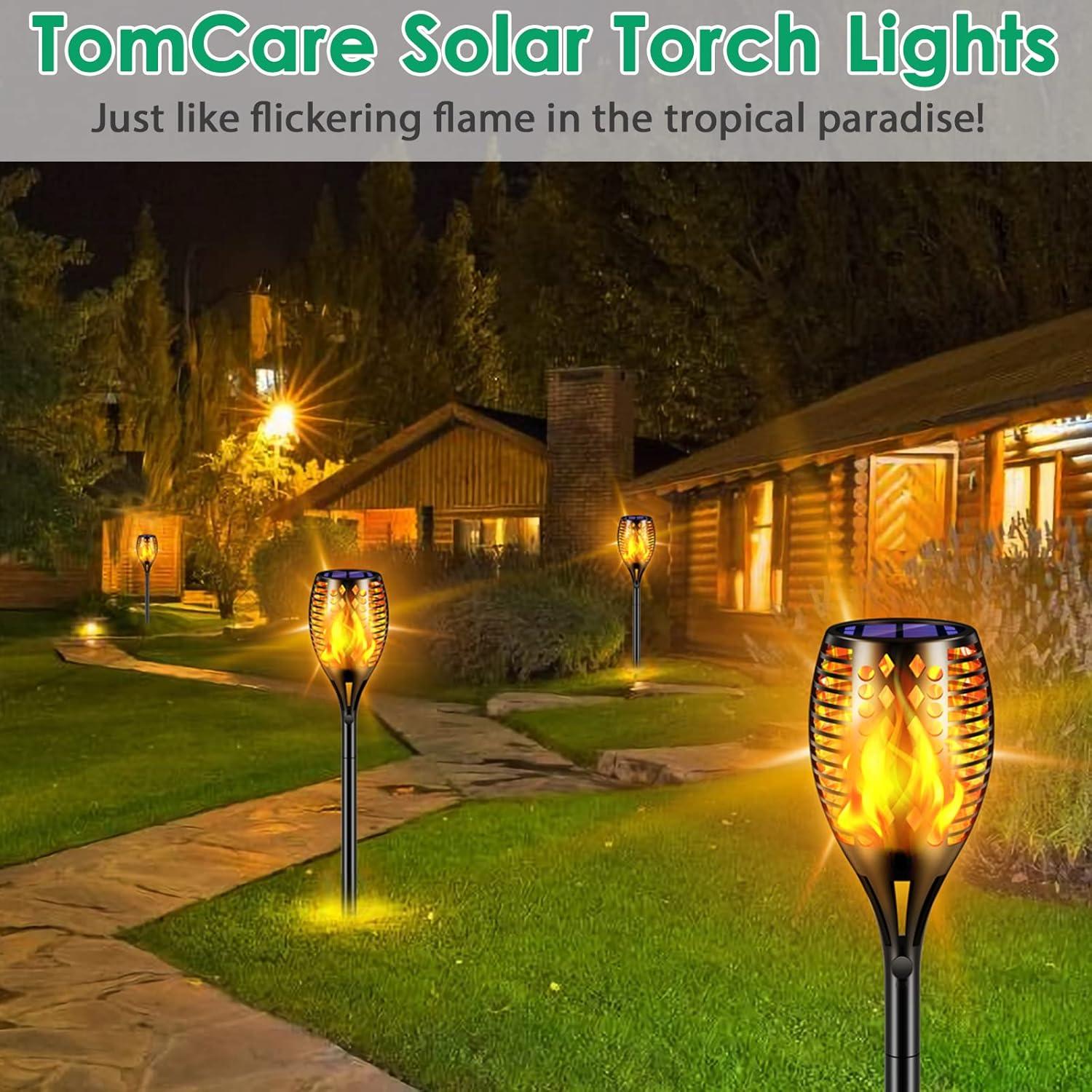 Antorchas Solares TomCare 4 Piezas 109 cm Llamas LED
